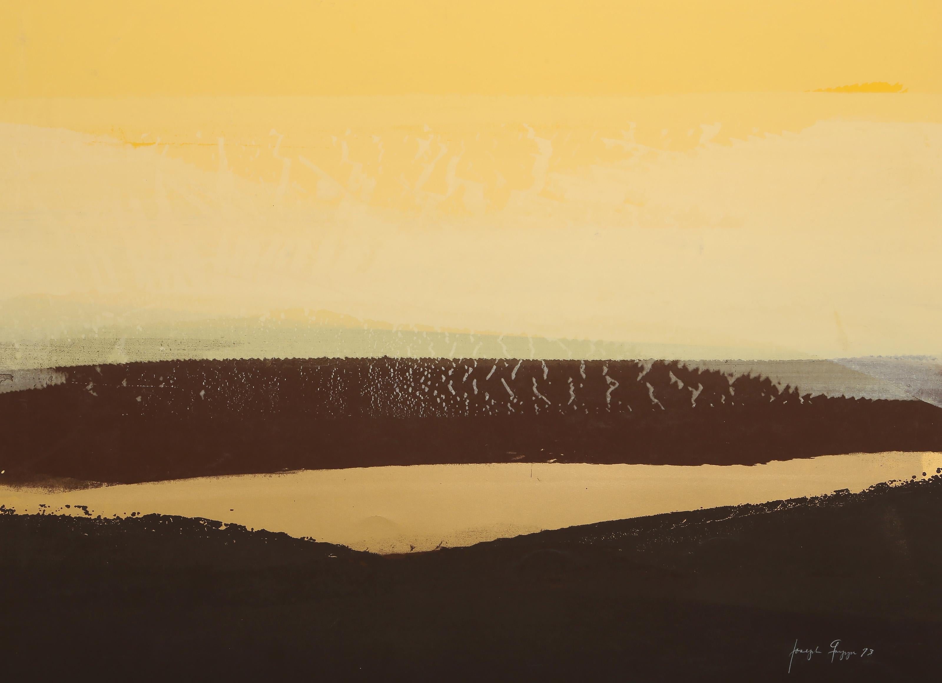 Golden Sky, Abstract Screenprint Monoprint by Joseph Grippi