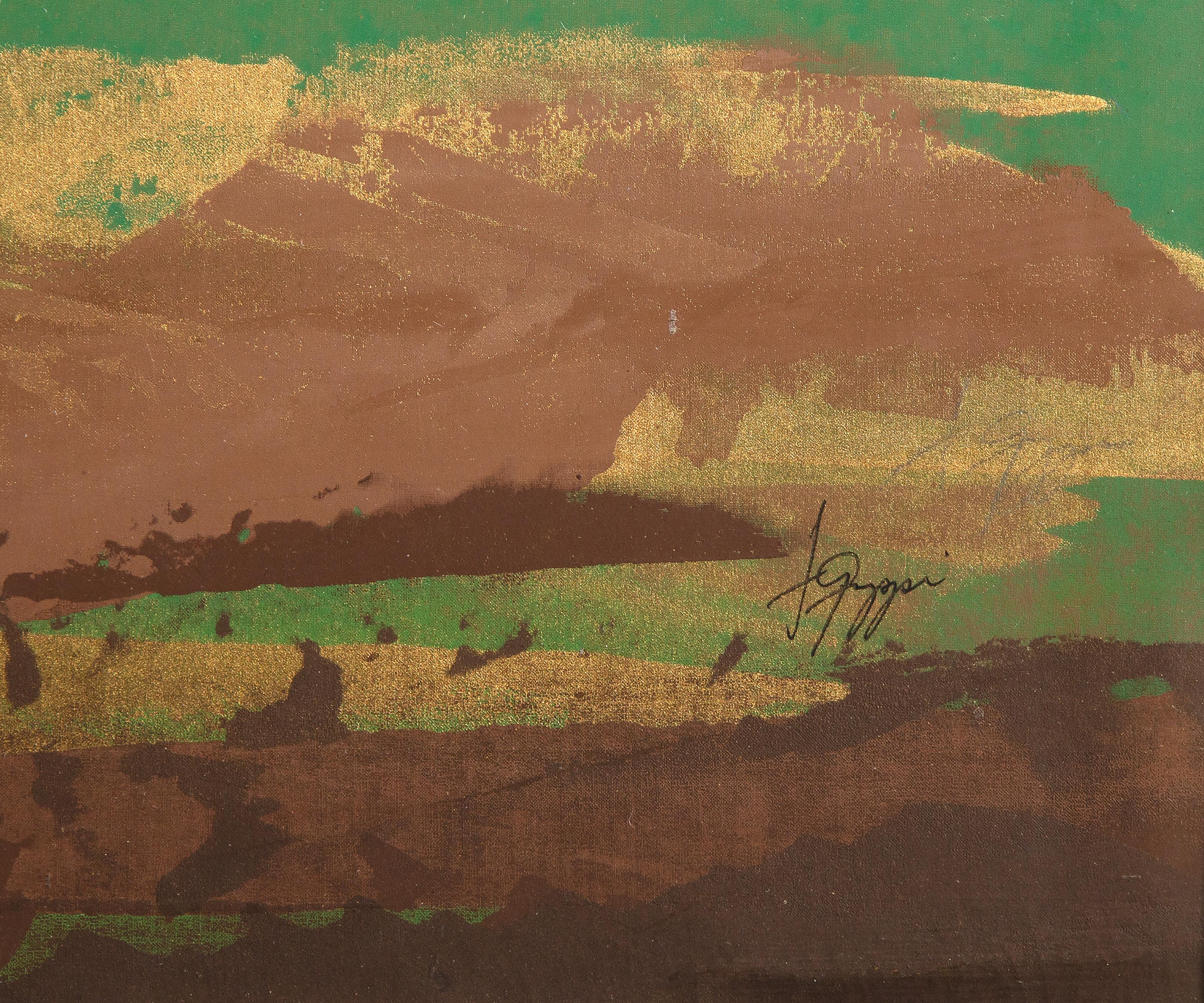 Green Mountain, Minimalist Screenprint Monoprint by Joseph Grippi For Sale 3