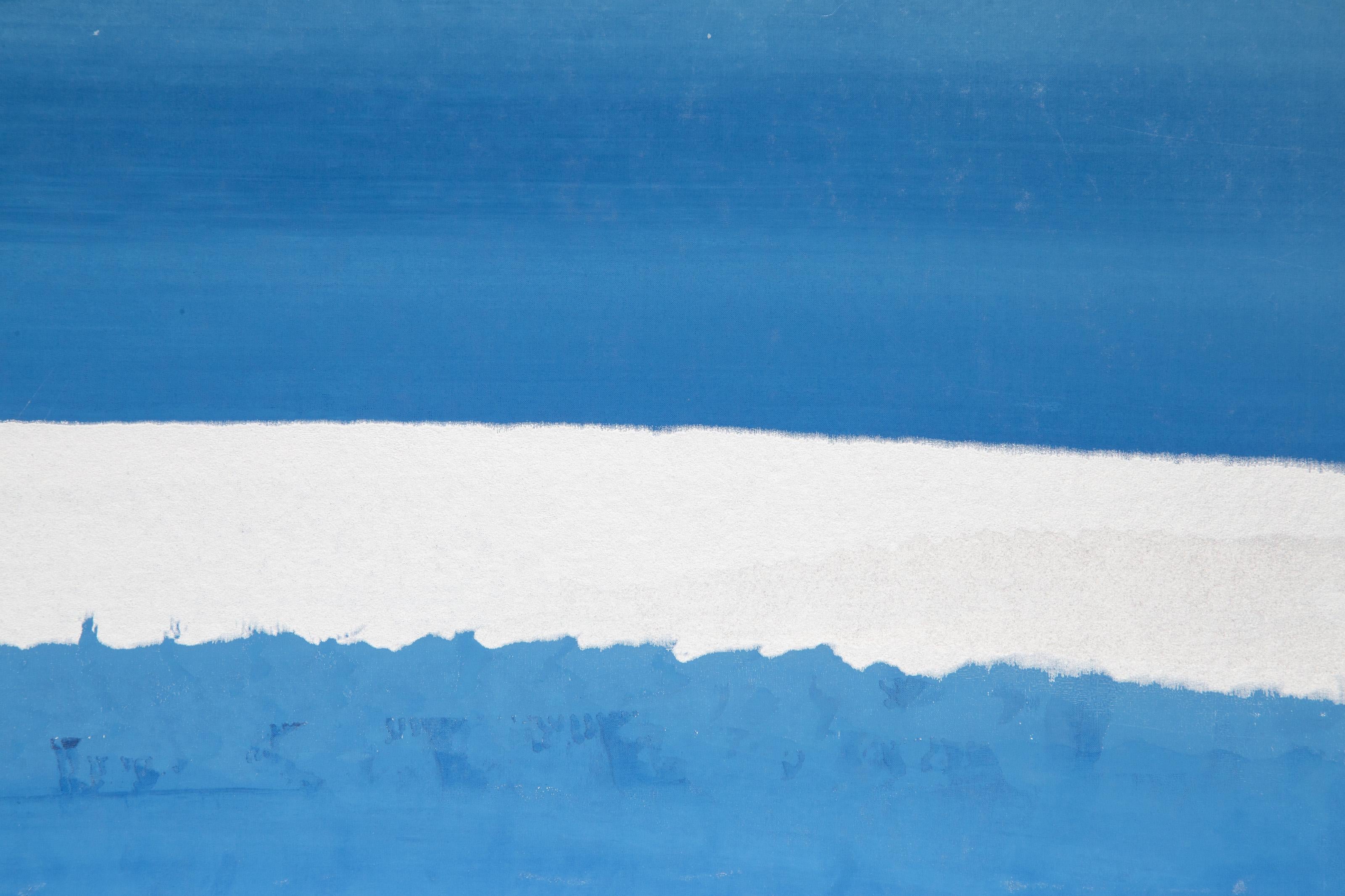 Paysage en bleu et argent - Sérigraphie abstraite de Joseph Grippi en vente 1