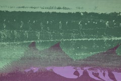 Paisaje en verde, morado y amarillo - Serigrafía abstracta de Joseph Grippi