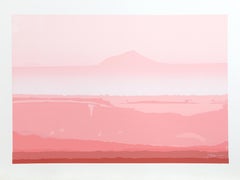 Landschaft in Rosa, abstrakter Siebdruck  von Joseph Grippi