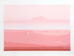 Vintage Pink Landscape, Abstract Silkscreen  by Joseph Grippi