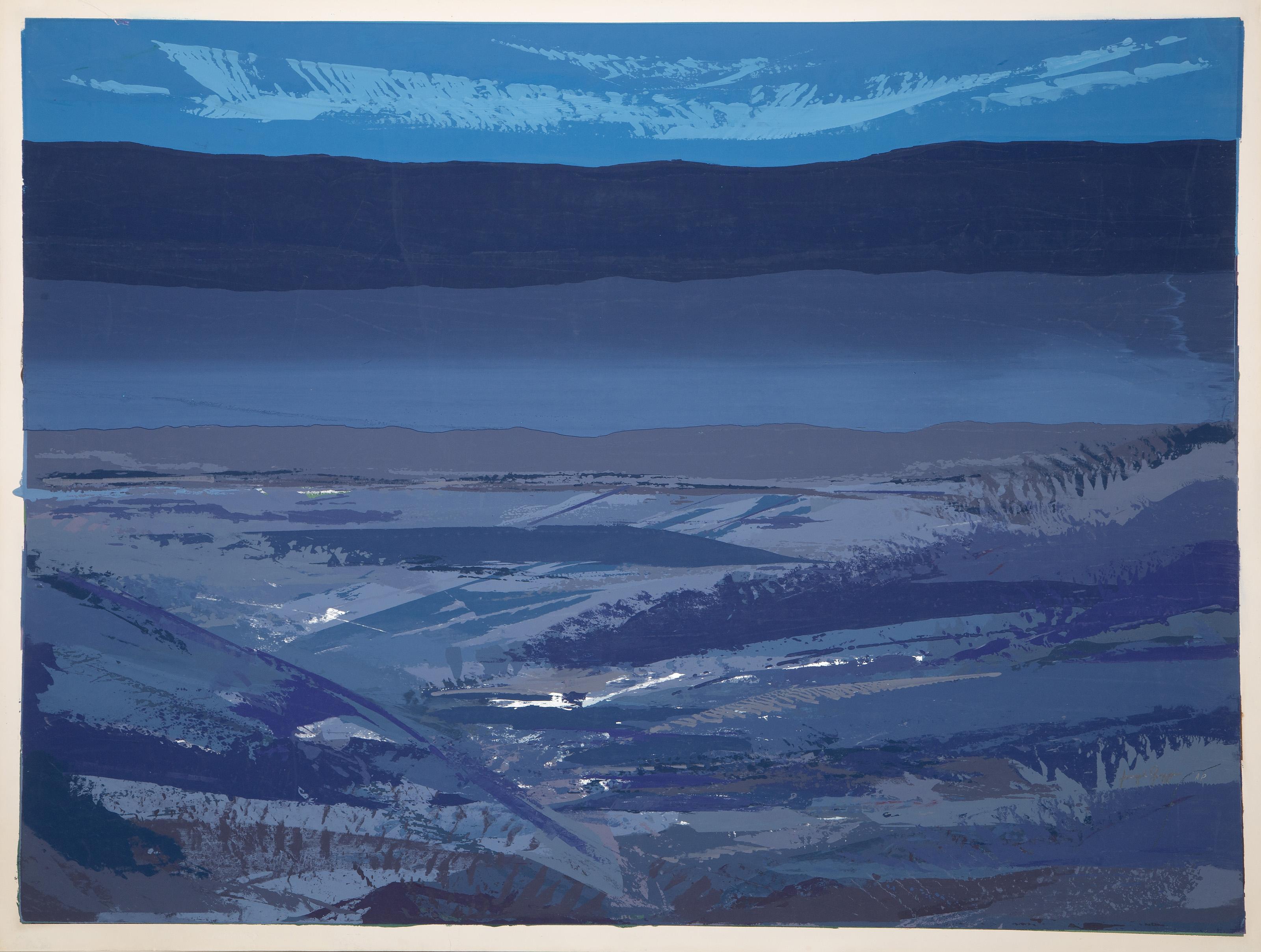 Paisaje acuático, serigrafía abstracta minimalista de Joseph Grippi