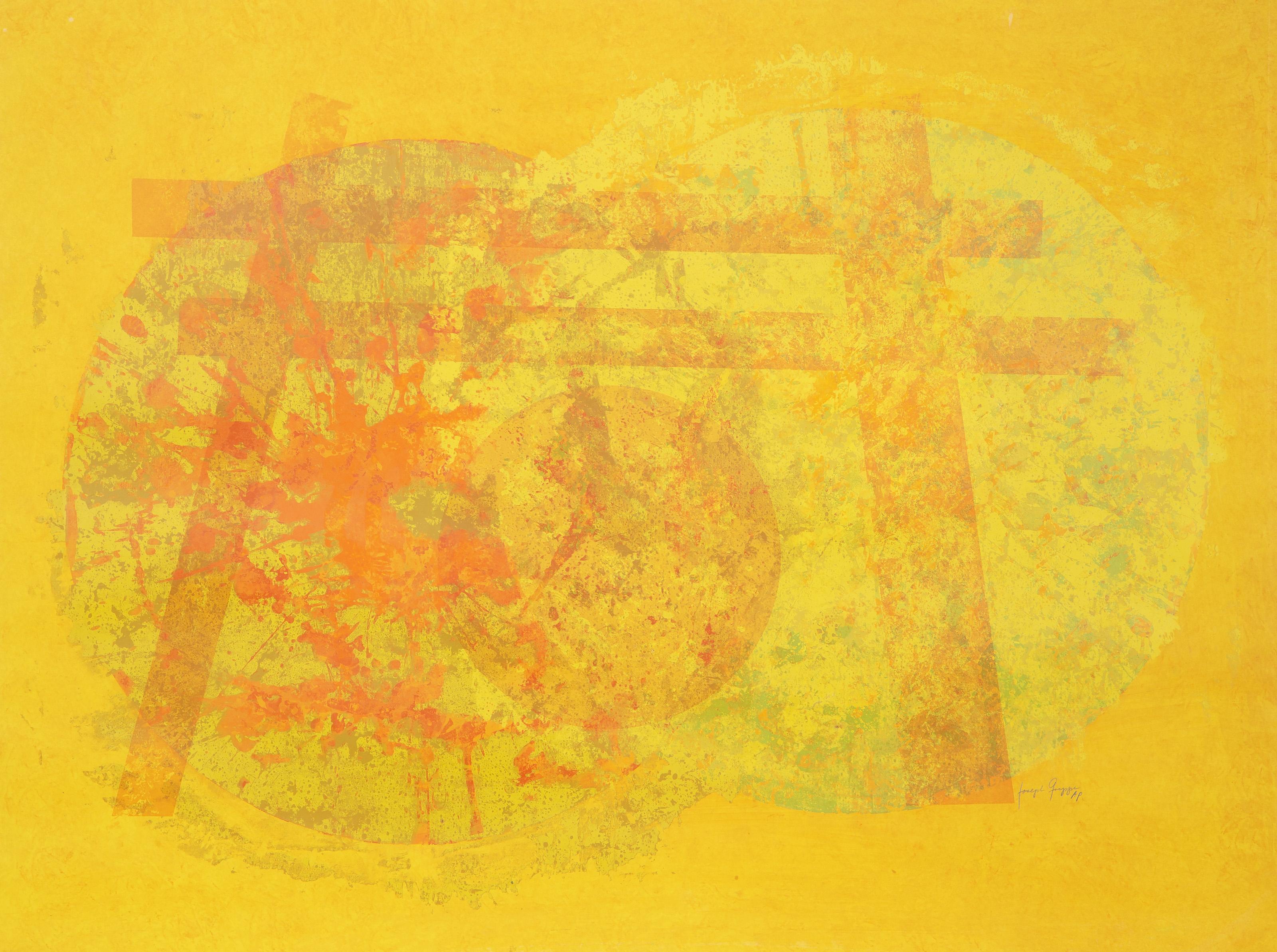 Joseph Grippi, American (1924 - 2001) - Yellow Barricade, Year: circa 1980, Medium: Screenprint, signed and numbered in pencil, Edition: AP, Size: 33 x 44 in. (83.82 x 111.76 cm)