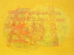 Barricade jaune, sérigraphie géométrique abstraite de Joseph Grippi