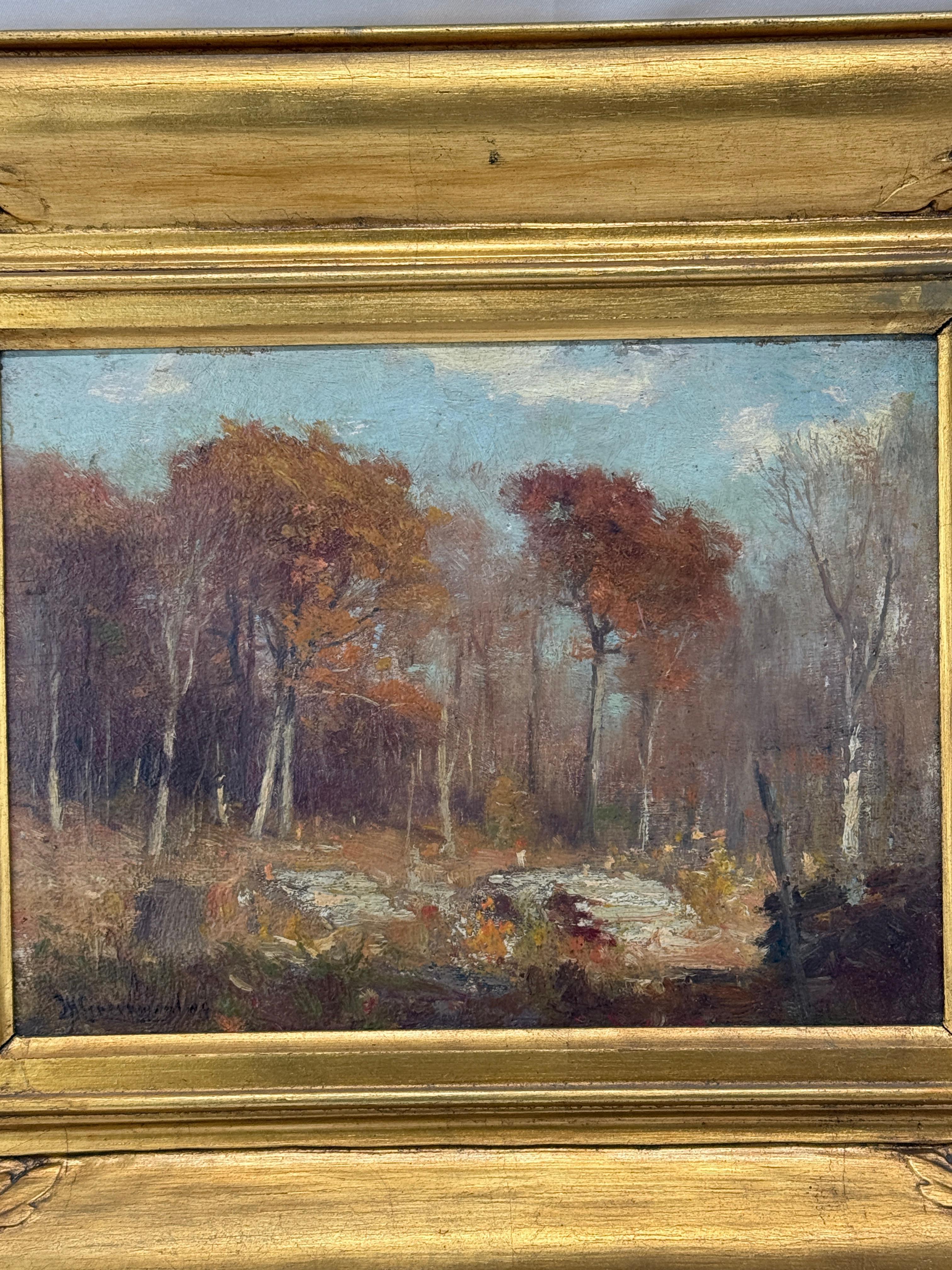19th Century Joseph H. Greenwood (MA, 1857-1927) Tonalist New England Landscape For Sale