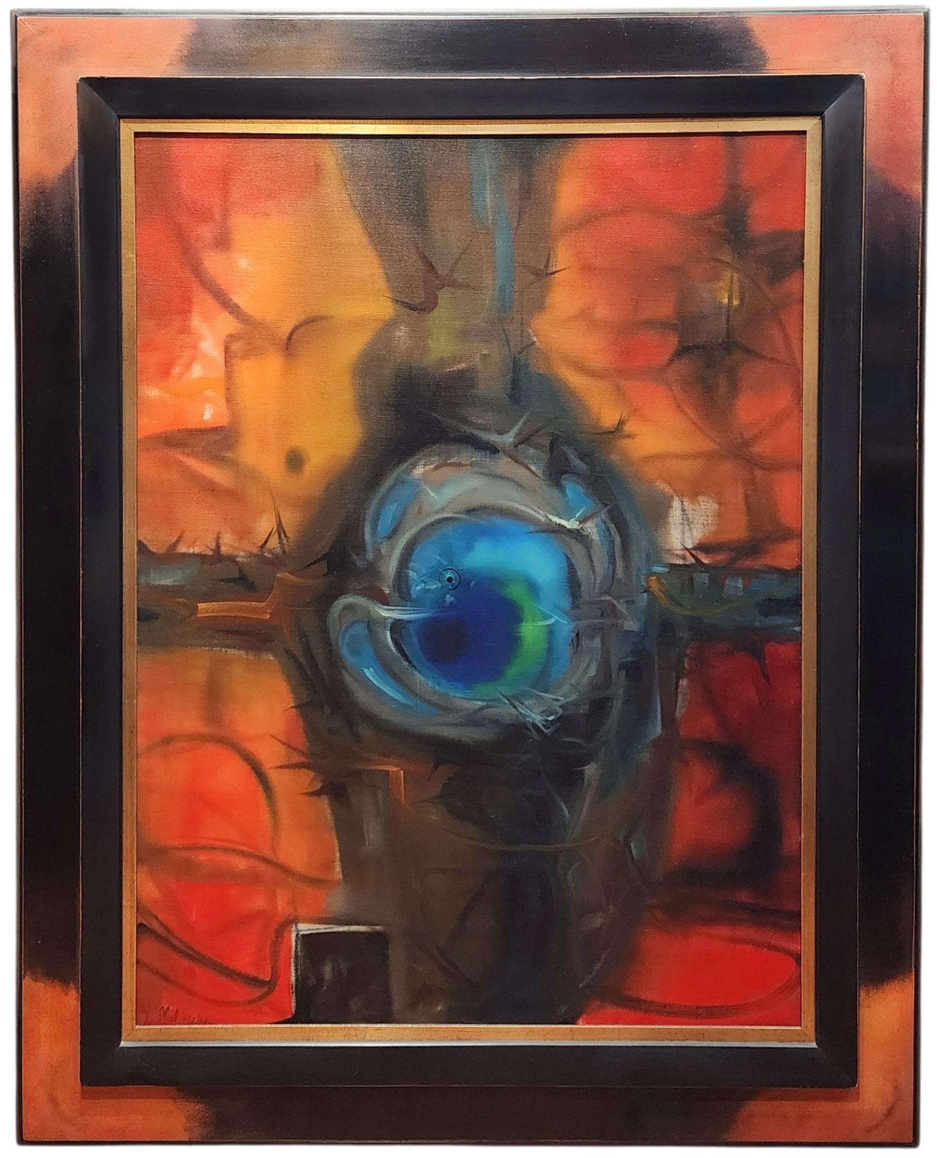 Abstract Painting di Joseph H. Heil - Vortex, grande astratto d
epoca, artista di New York, anni 
60, arte di New York City