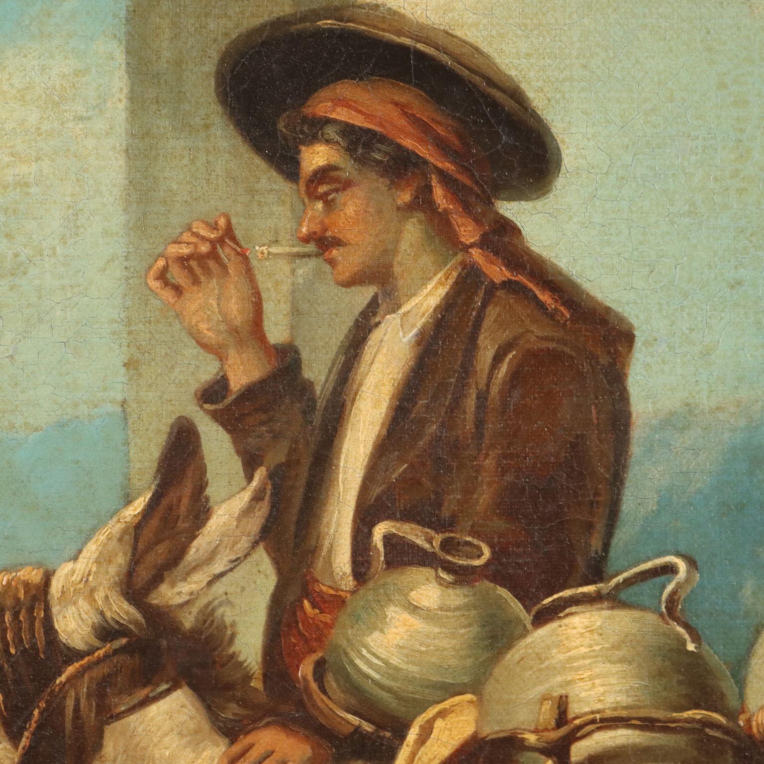Olio su tela. Firmato e datato in basso a destra.
Haier fu un pittore e fotografo viennese, ma vissuto a lungo nella Repubblica ceca.
Nella su produzione pittorica rientrano ritratti e molte scene di genere, ambientate come questa nell' ambiente