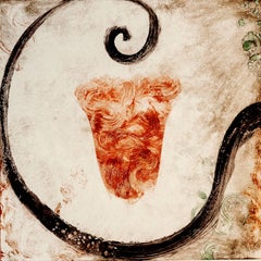 "Cria 15", Italianate painterly monoprint in black, sanguine, sepia, umber.