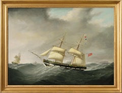 19th Century marine ship portrait oil painting of the clipper James Ray