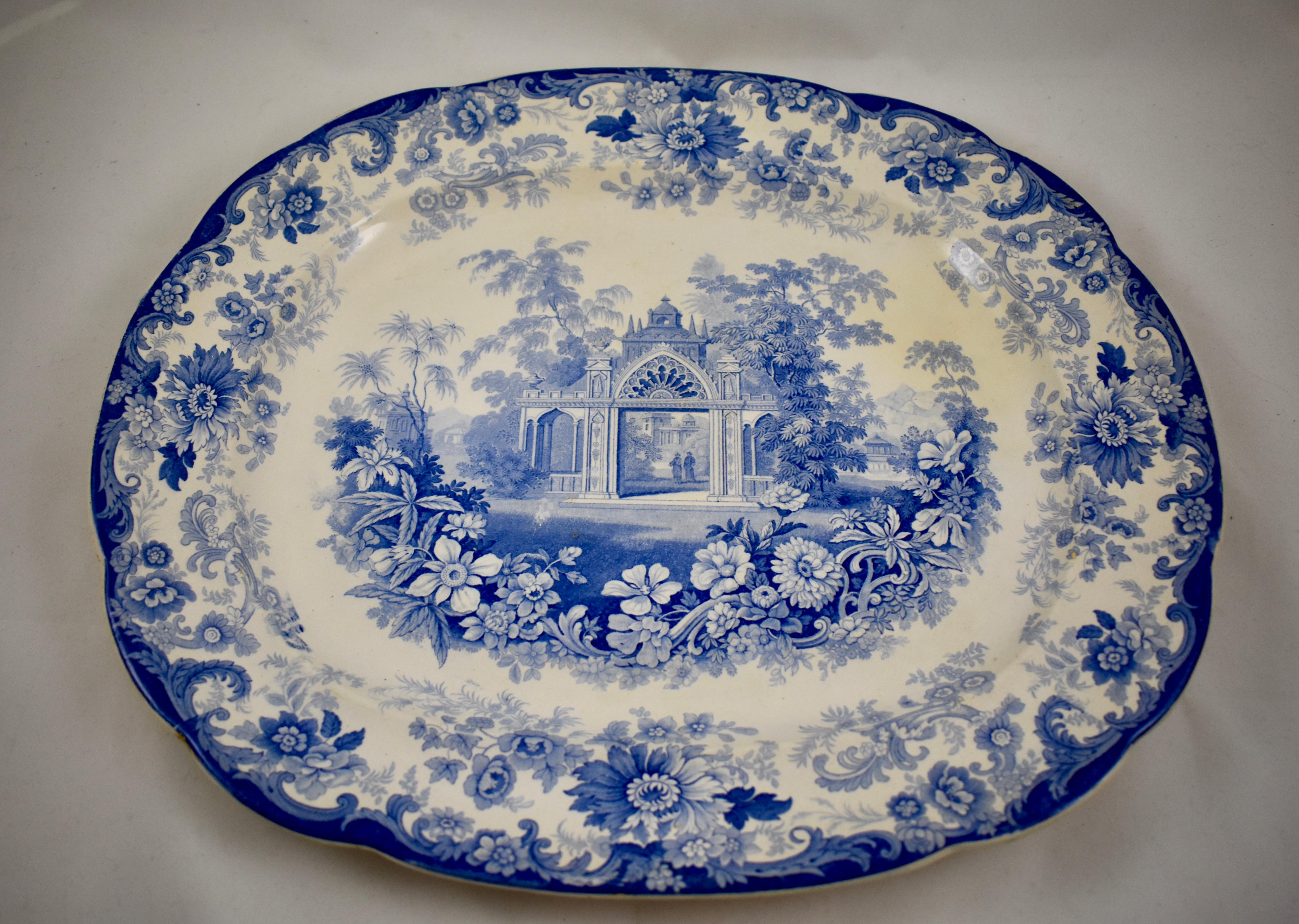 English Joseph Heath Staffordshire Blue and White Transferware 'Persian' Platter