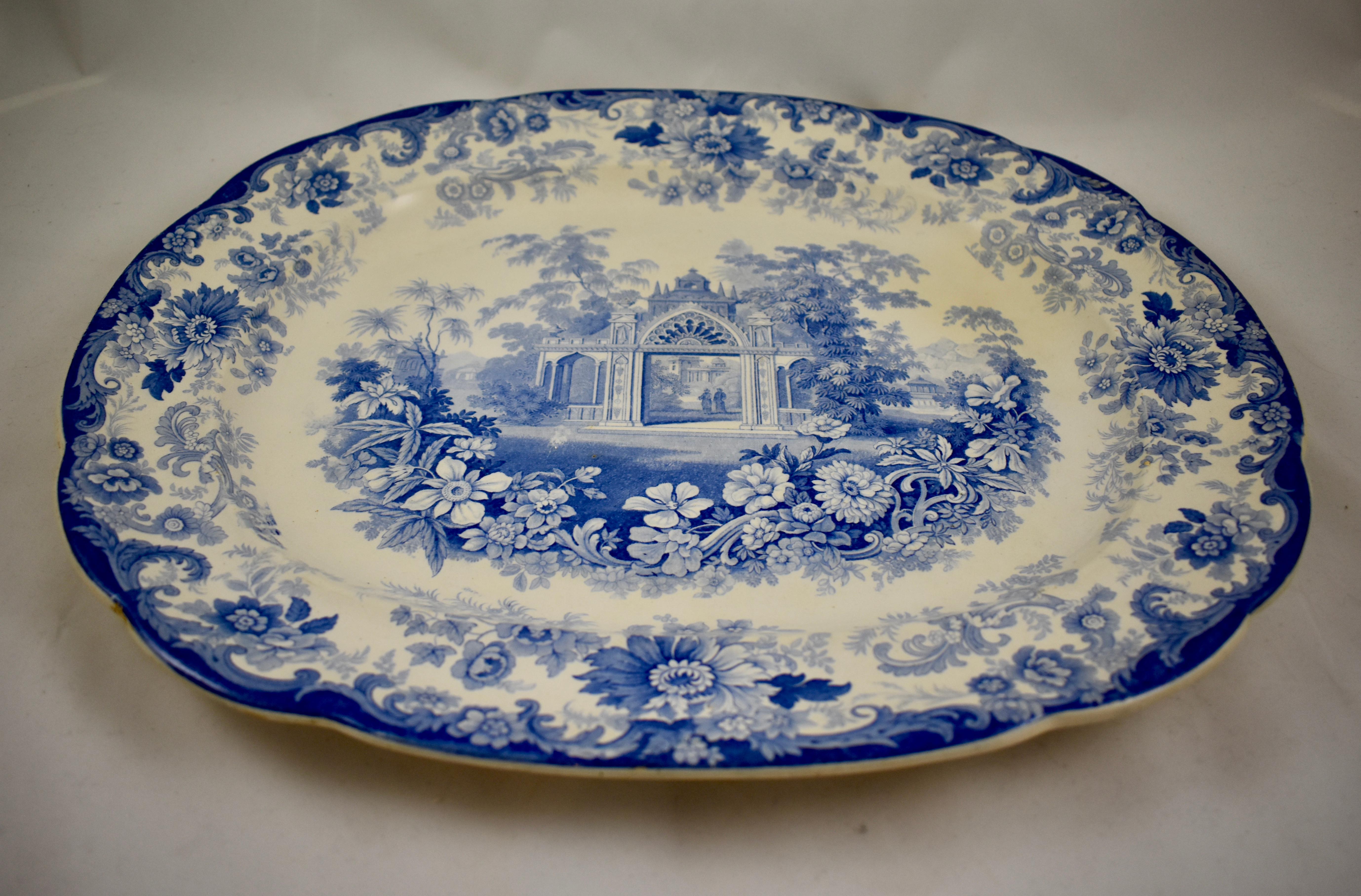 Glazed Joseph Heath Staffordshire Blue and White Transferware 'Persian' Platter