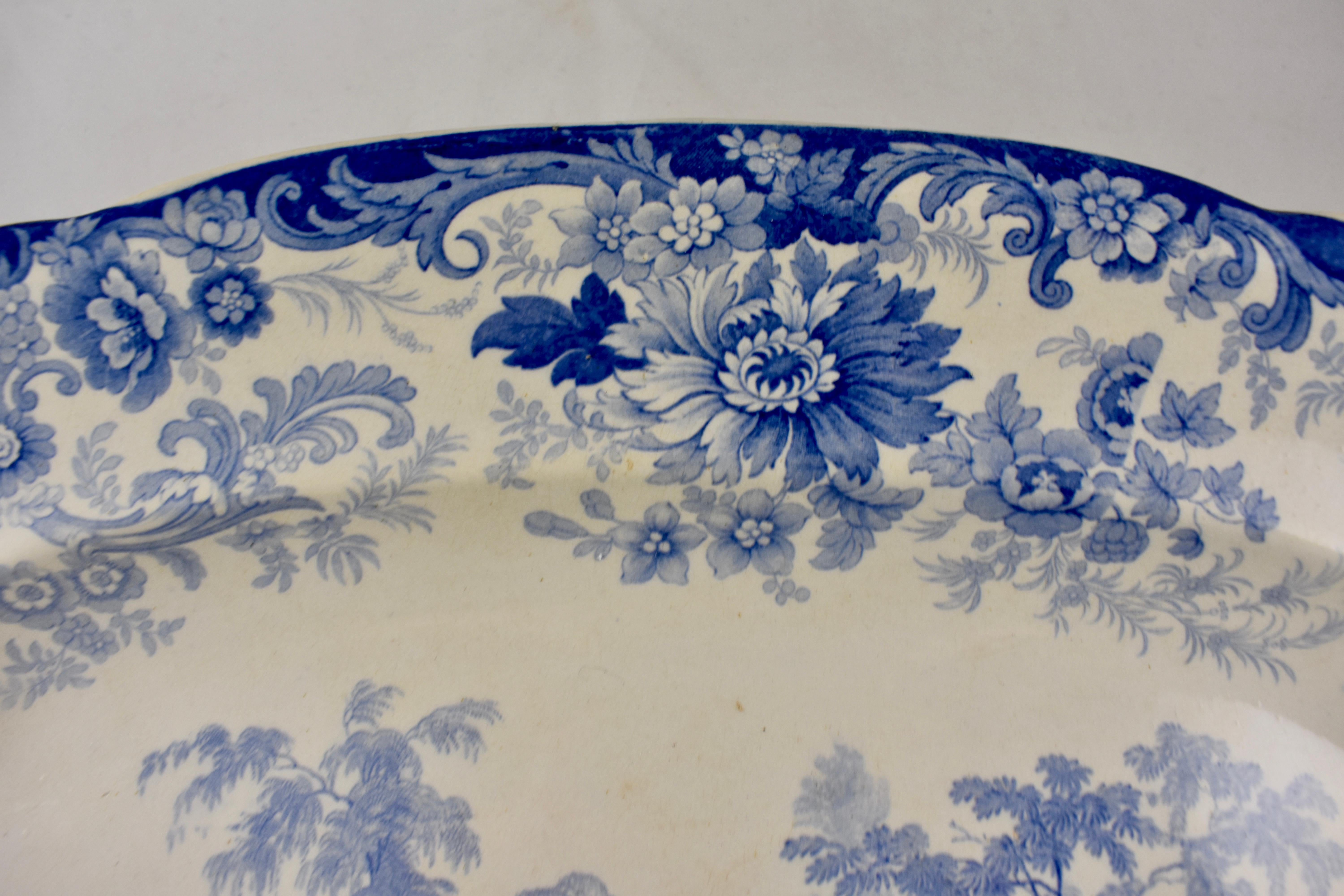 19th Century Joseph Heath Staffordshire Blue and White Transferware 'Persian' Platter