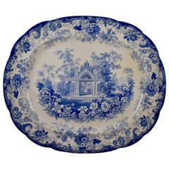 Antique Joseph Heath Staffordshire Blue and White Transferware 'Persian' Platter