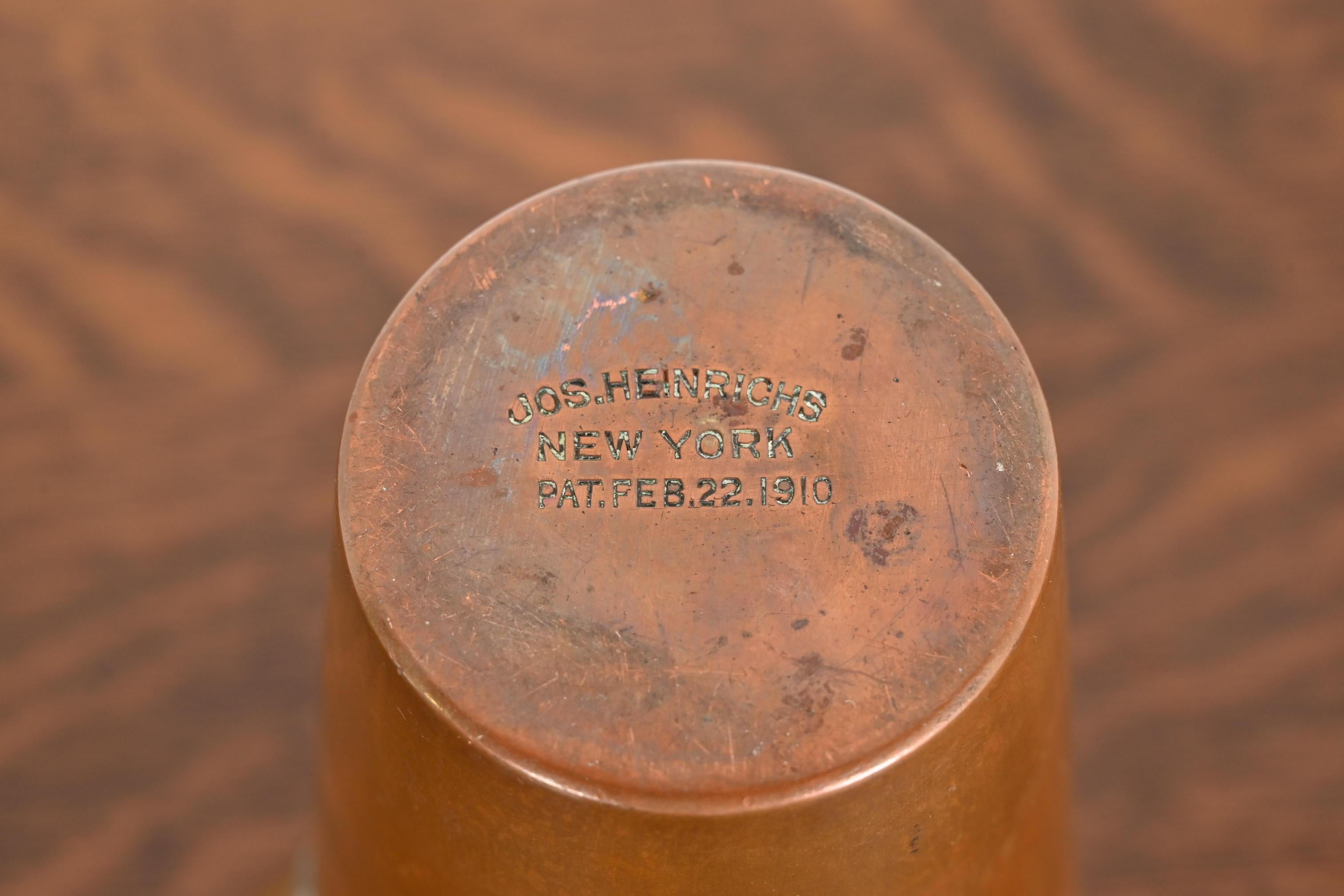 Joseph Heinrichs Arts and Crafts Copper Cocktail Shaker 6
