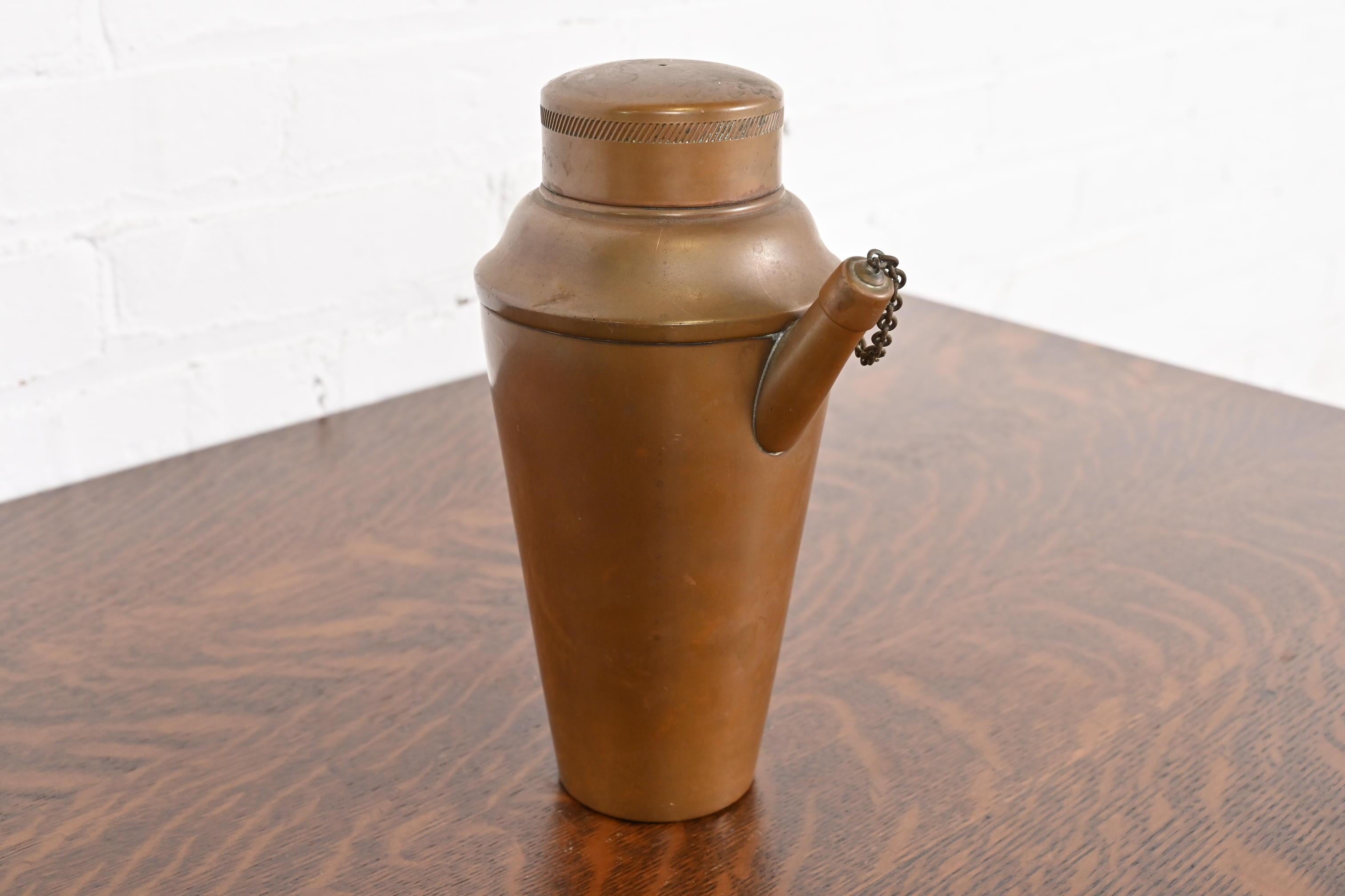 20th Century Joseph Heinrichs Arts and Crafts Copper Cocktail Shaker