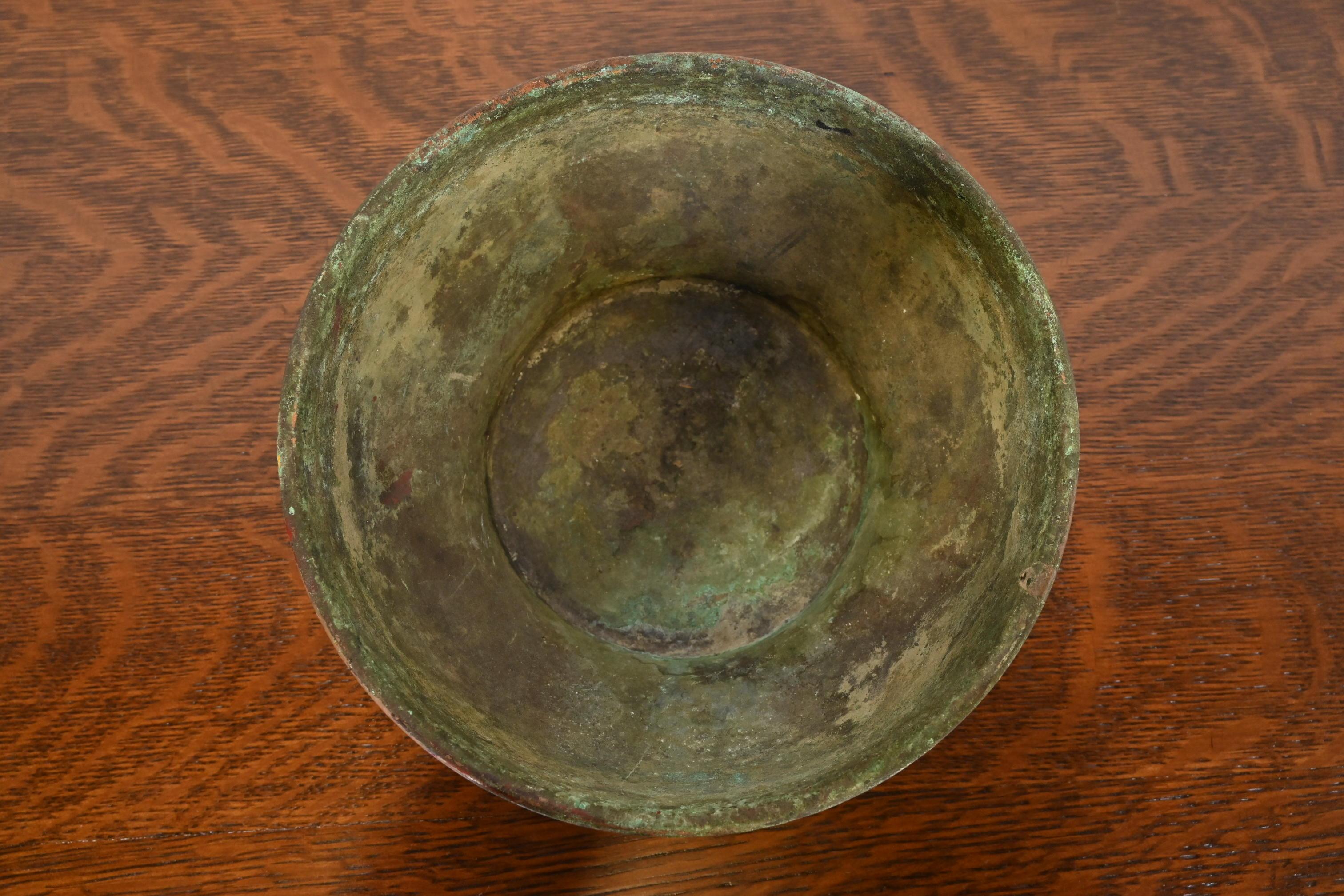 Joseph Heinrichs Arts and Crafts Painted Copper Bowl 1