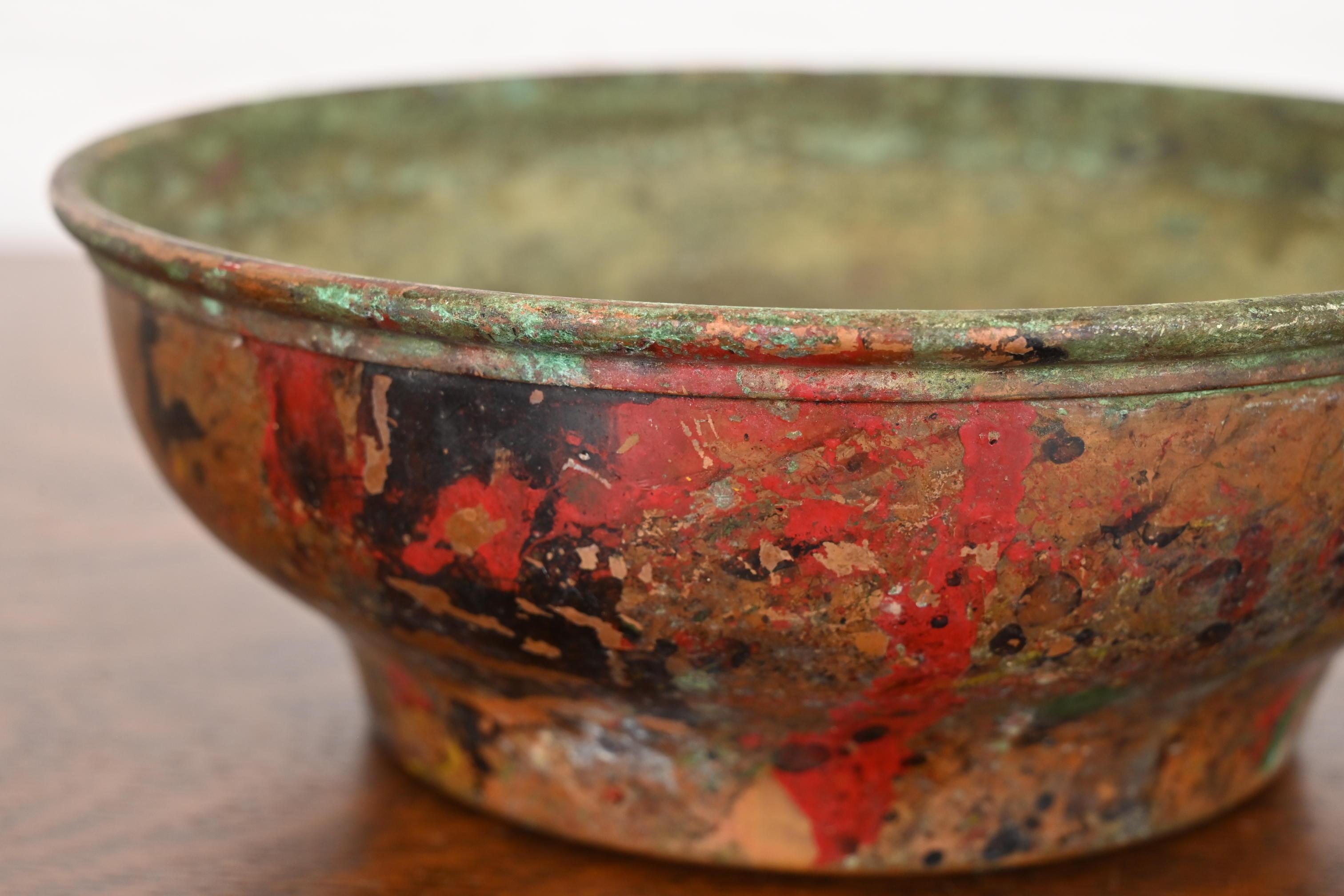 Joseph Heinrichs Arts and Crafts Painted Copper Bowl 3