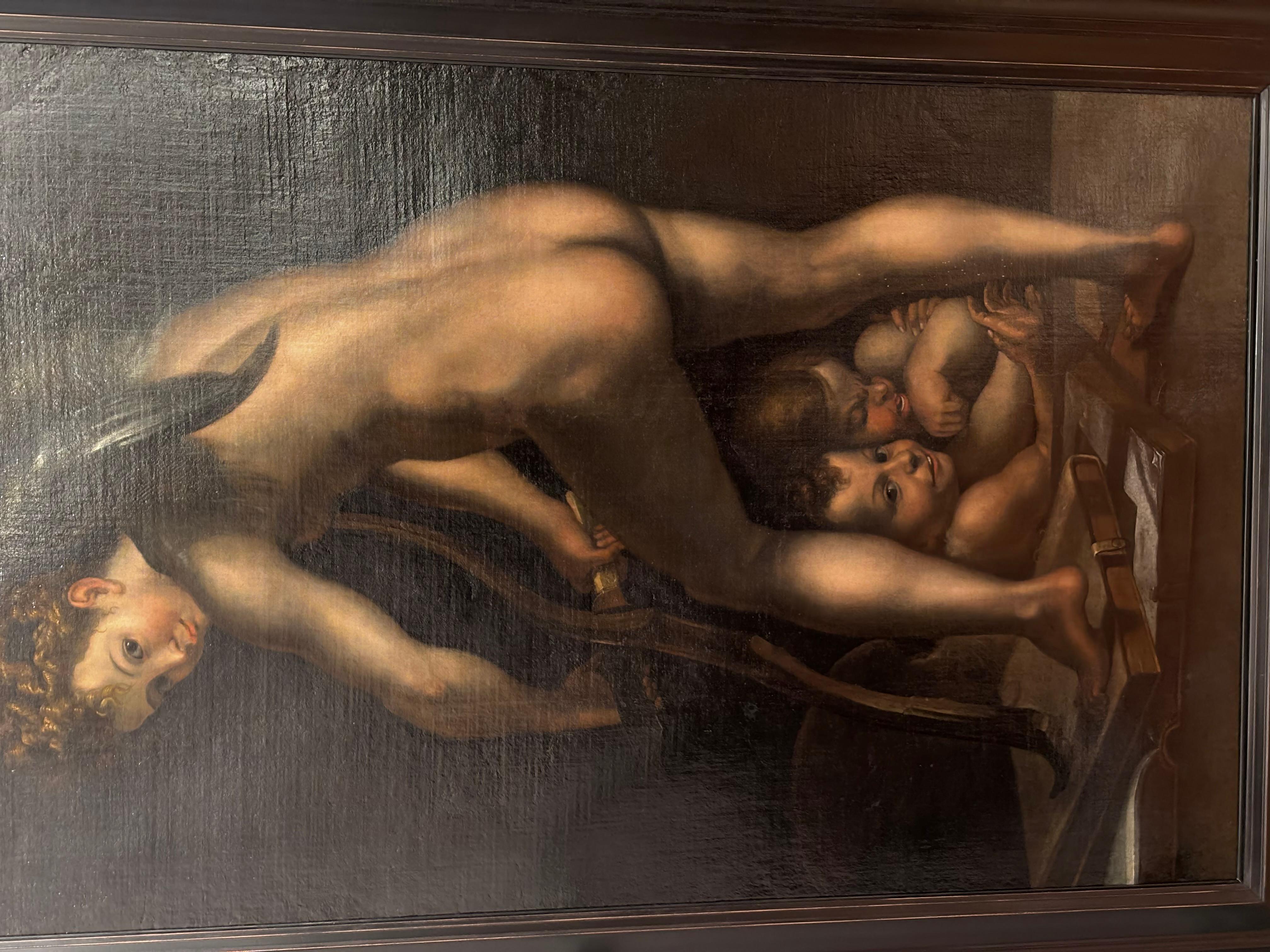 Amor Cutting Bow, Parmigianino, Old Master, Mannerism, Prague, grande peinture en vente 4