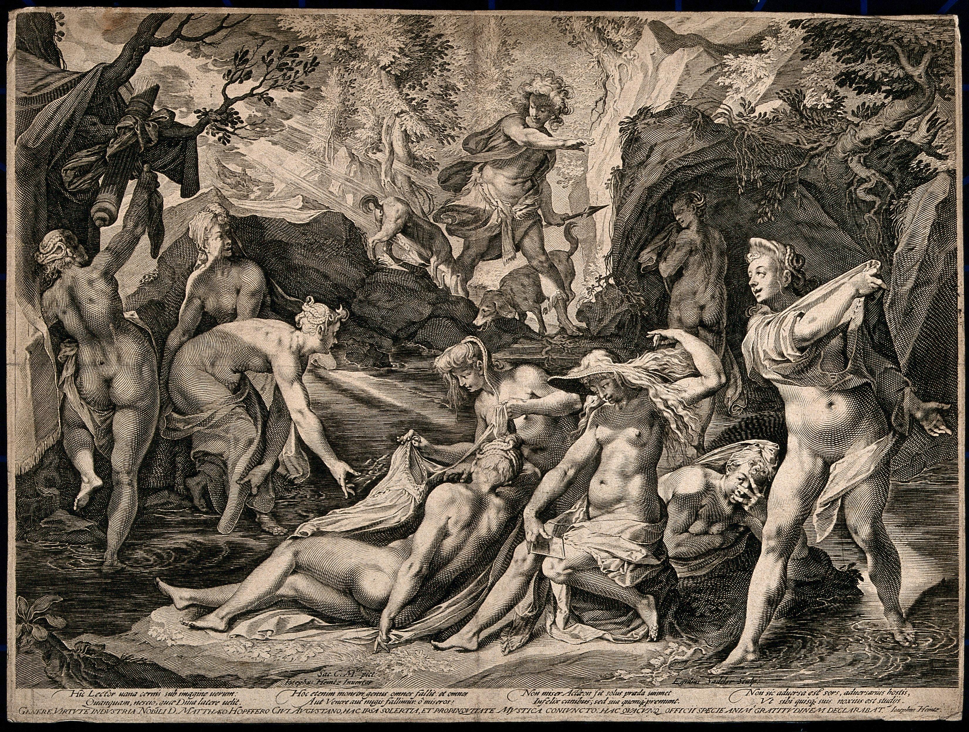Diana and Actaeon, a Mannerist painting after Joseph Heintz the Elder For Sale 7