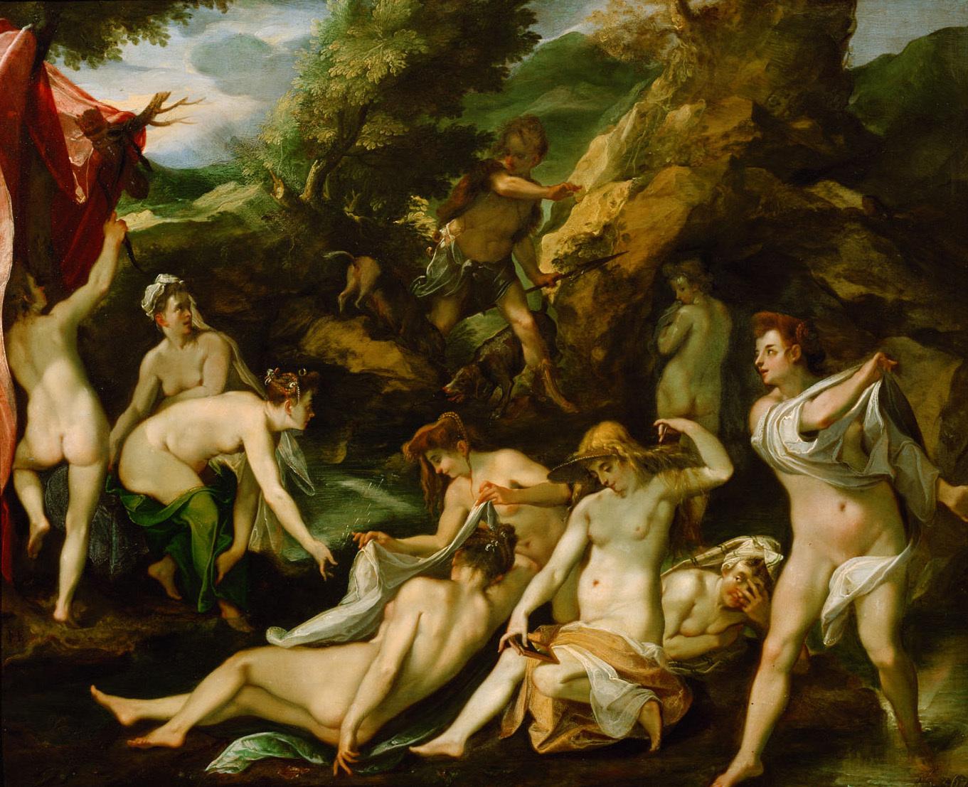 Diana and Actaeon, a Mannerist painting after Joseph Heintz the Elder For Sale 6