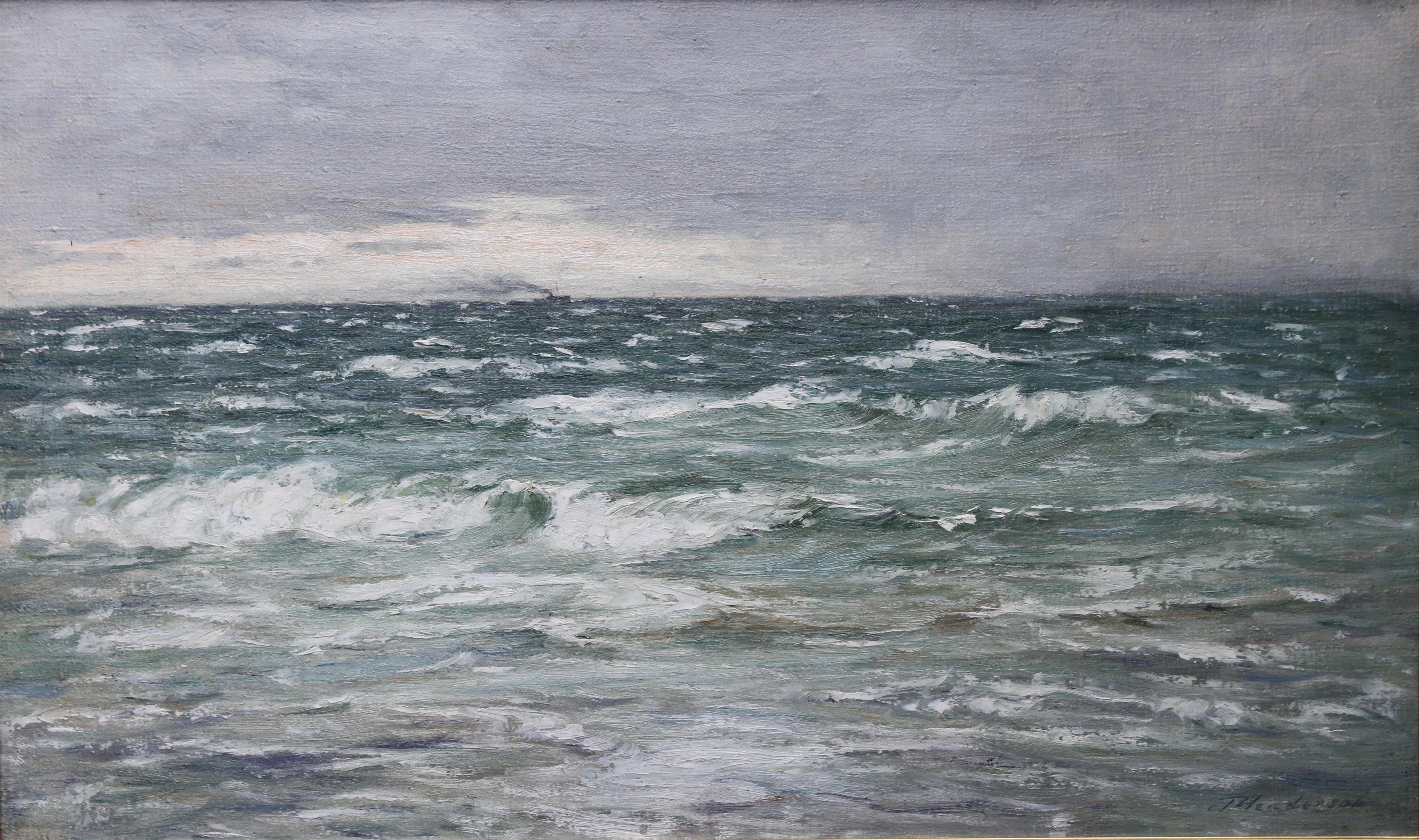 Clearing After The Rain - Scottish 19thC Impressionist art seascape oil painting - Painting by Joseph Henderson R.S.W
