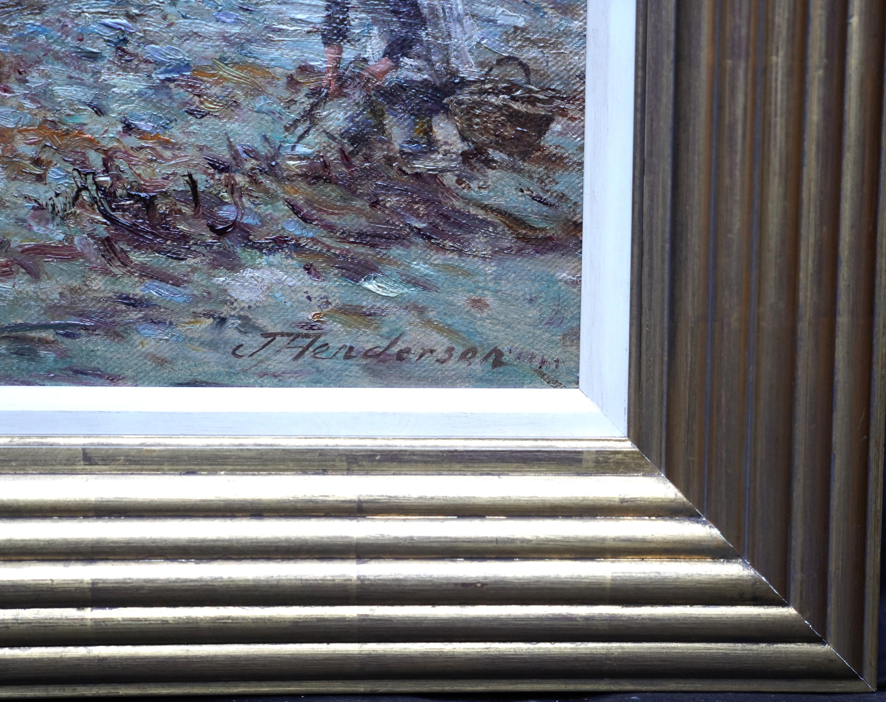 Küstenlandschaft mit Kindern - Schottisches figuratives Ölgemälde aus der viktorianischen Kunst im Angebot 5