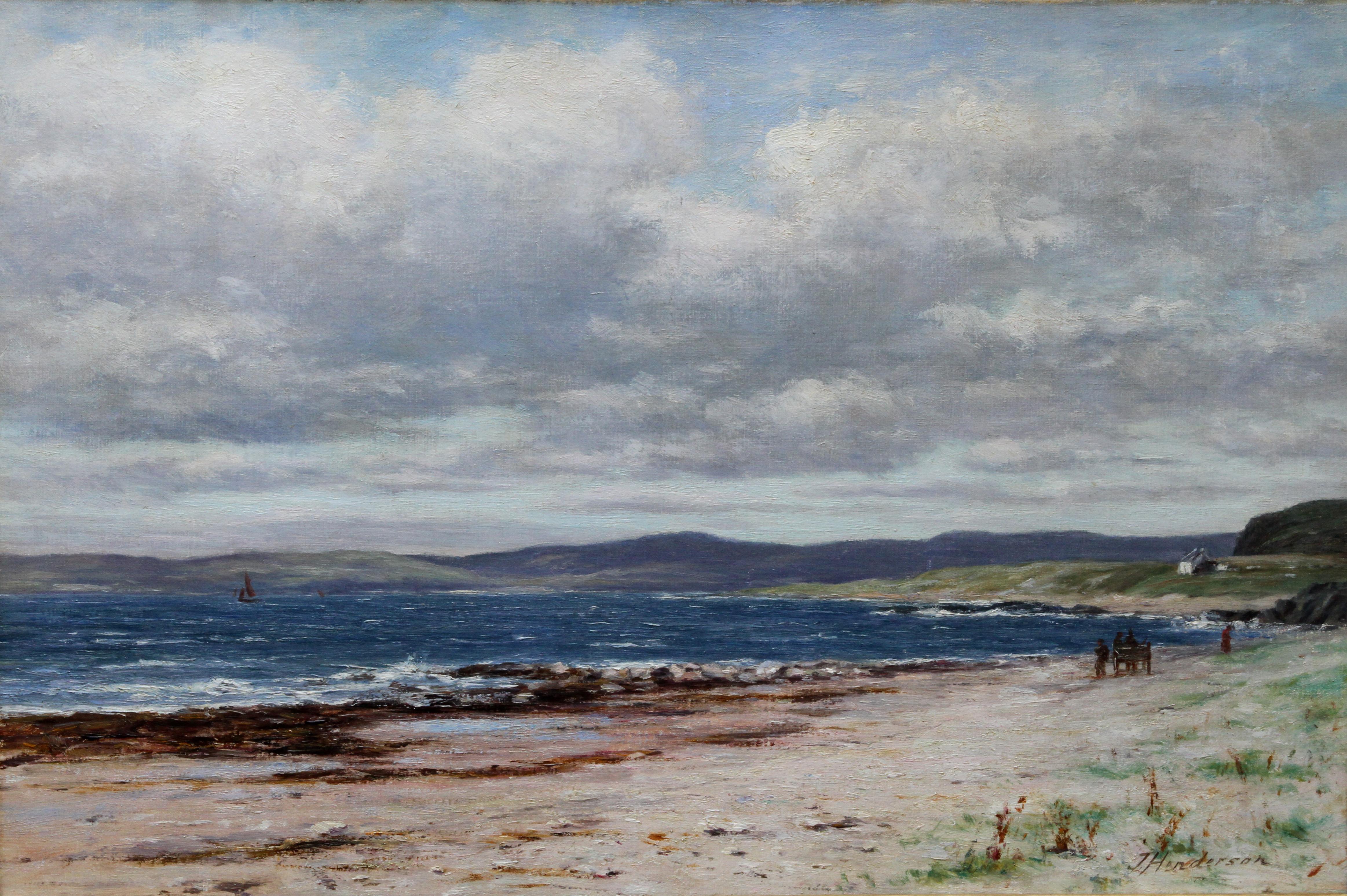 Kintyre depuis Arran - Art écossais Peinture à l'huile impressionniste du 19ème siècle 6