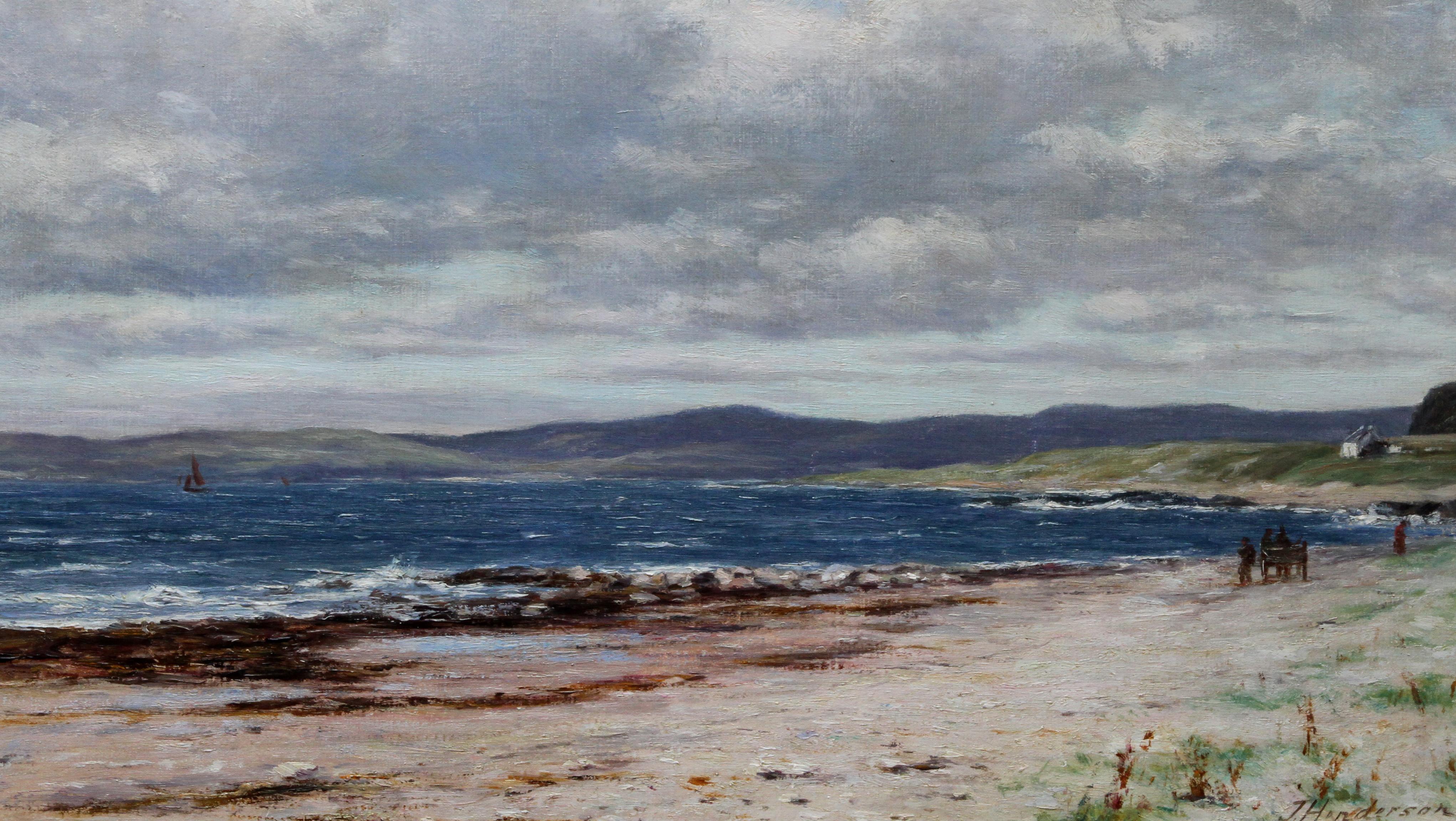 Kintyre depuis Arran - Art écossais Peinture à l'huile impressionniste du 19ème siècle - Impressionnisme Painting par Joseph Henderson R.S.W
