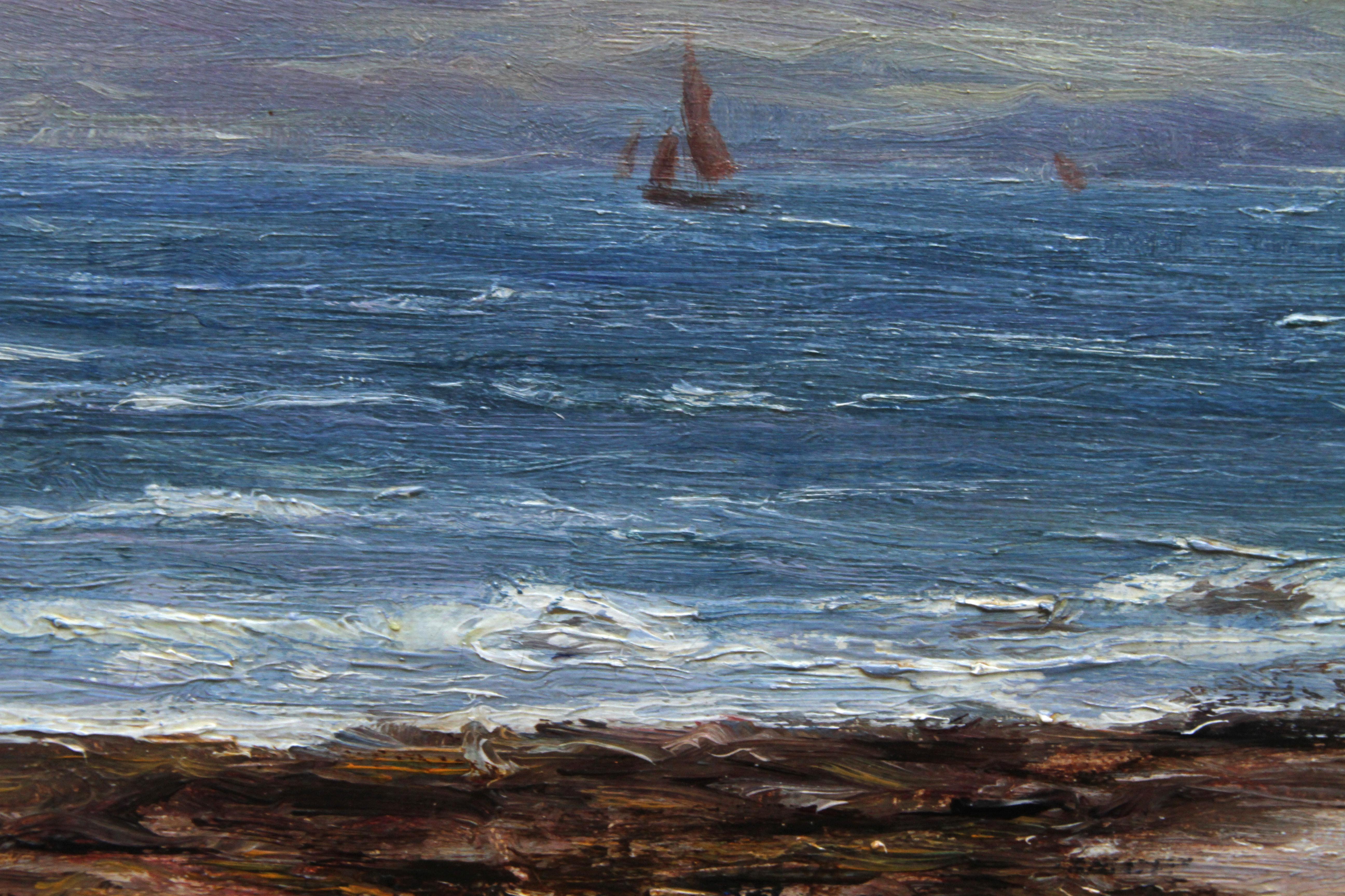 Kintyre depuis Arran - Art écossais Peinture à l'huile impressionniste du 19ème siècle 3