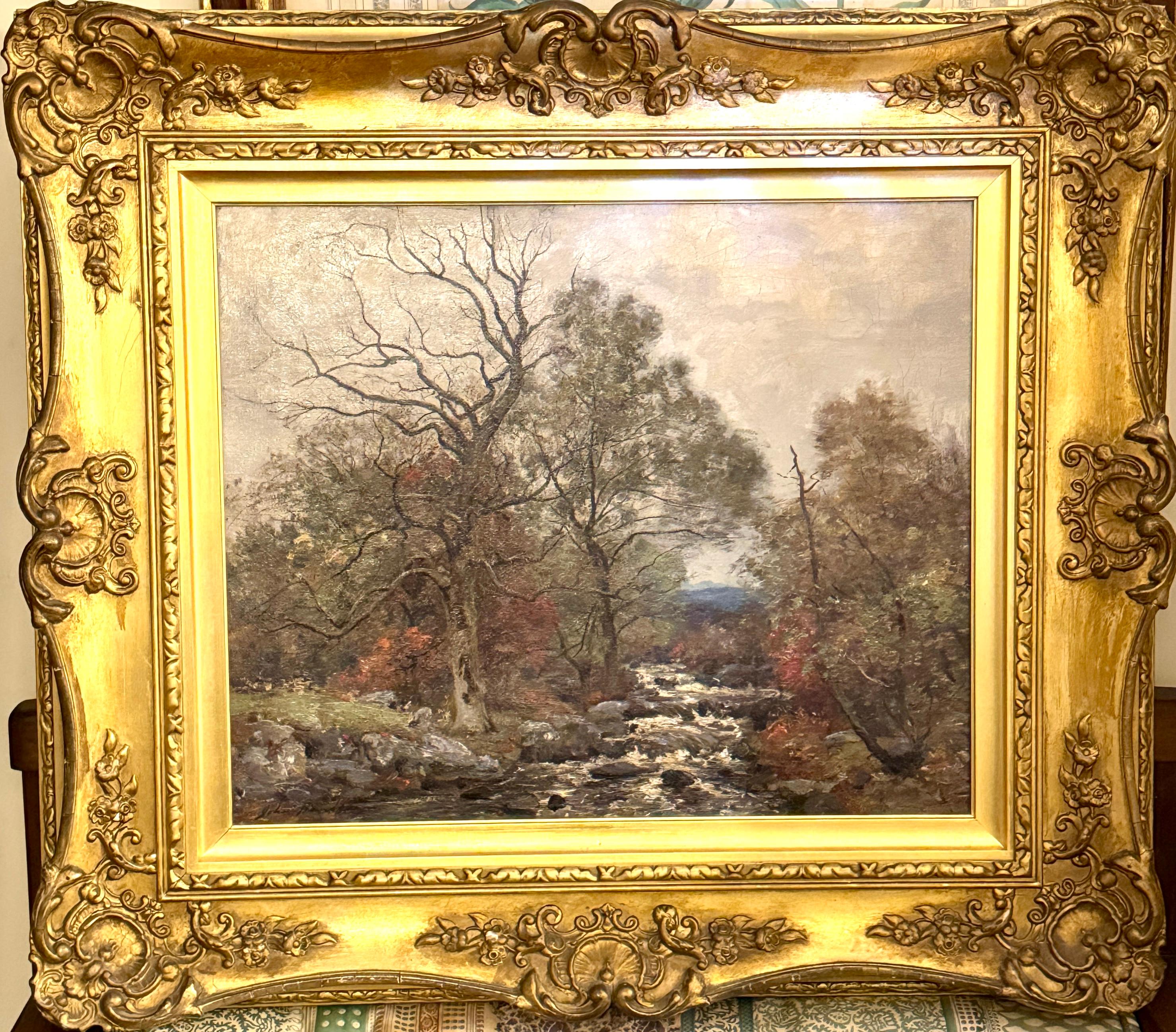 Scottish early 20th century River landscape, the Moriston River Scotland