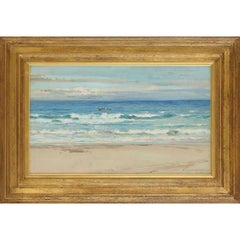 Scottish Impressionist landscape/beach scene children playing by the sunny sea