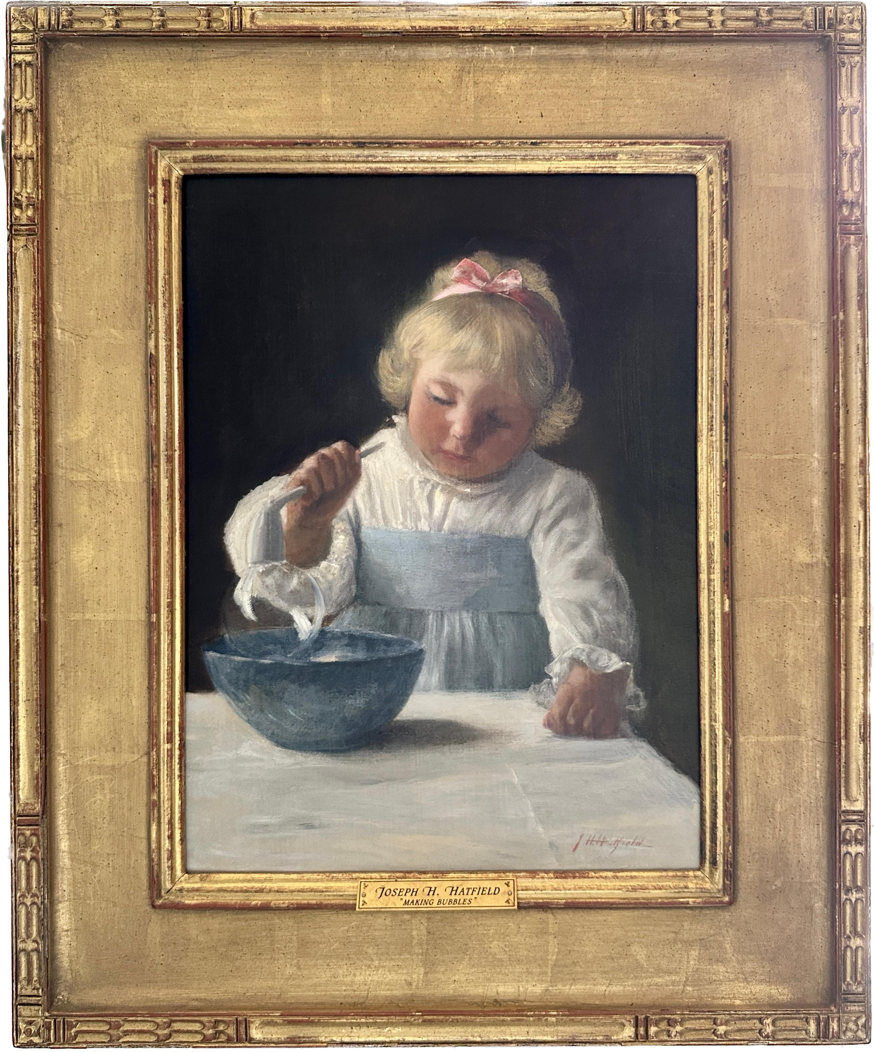 Making Bubbles - Painting by Joseph Henry Hatfield