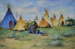Camp with Blue Tepee