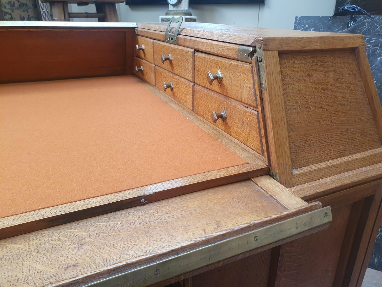 Mid-Century Modern Joseph Heusgens Unique Double-Sided Desk, Belgium  For Sale
