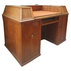 Antique Joseph Heusgens Unique Double-Sided Desk, Belgium 