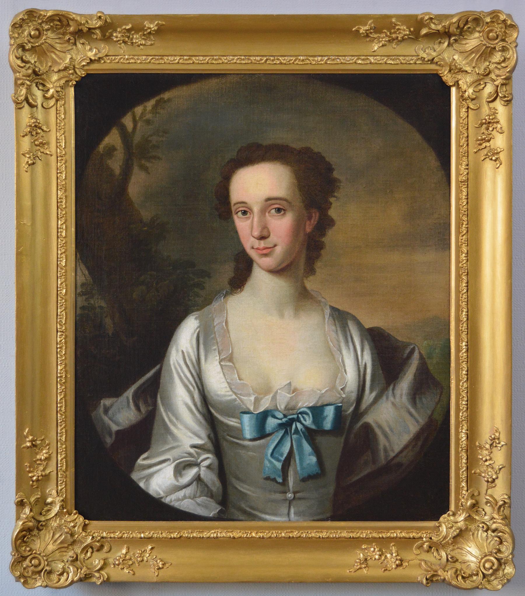 Joseph Highmore Portrait Painting - 18th Century portrait oil painting of a lady