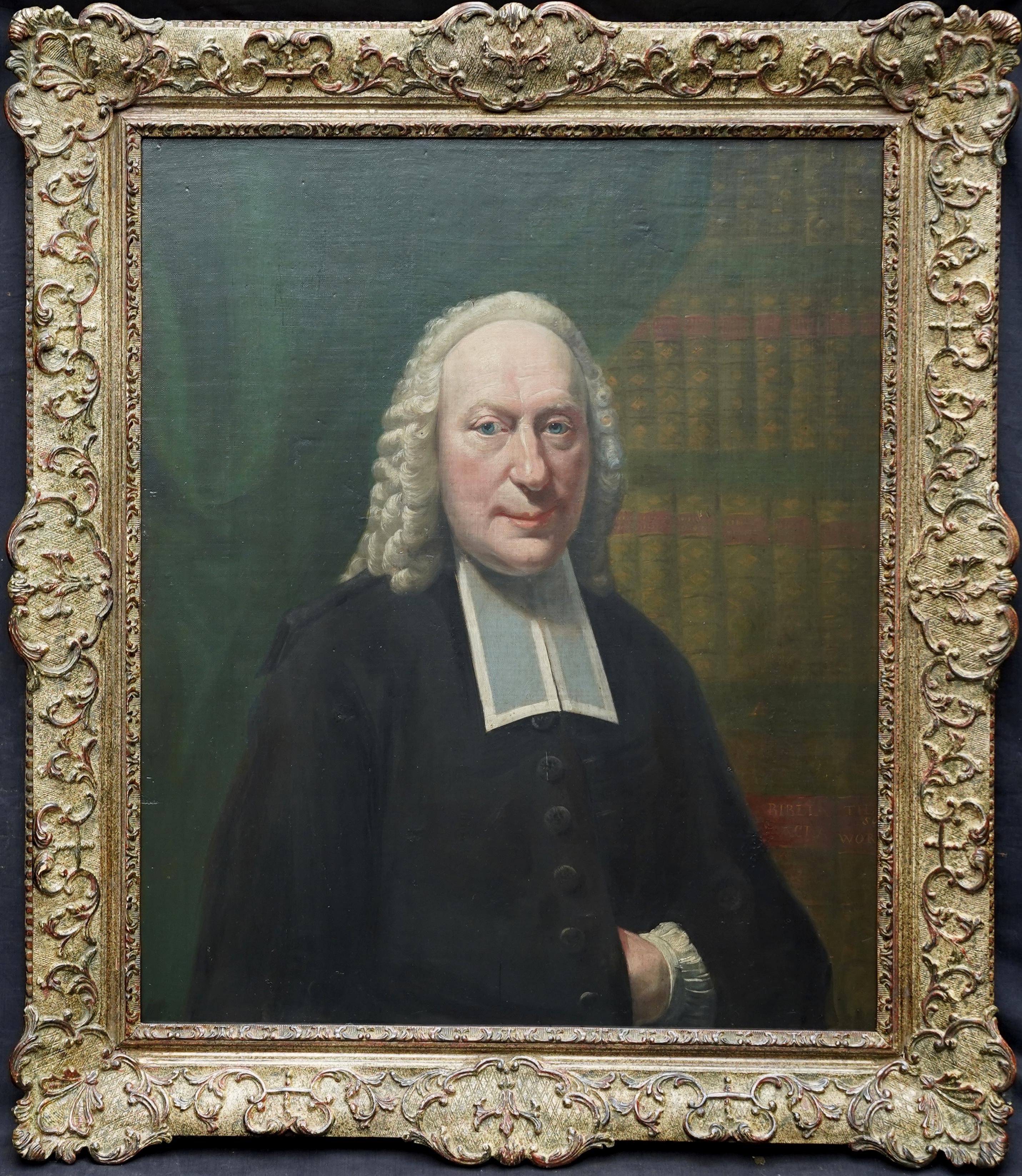Portrait of a Cleric - British 18th century art Old Master oil painting  For Sale 6
