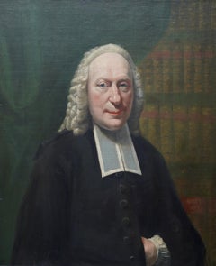 Portrait of a Cleric - British 18th century art Old Master oil painting
