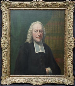 Portrait of a Cleric - British 18th century art Old Master oil painting 