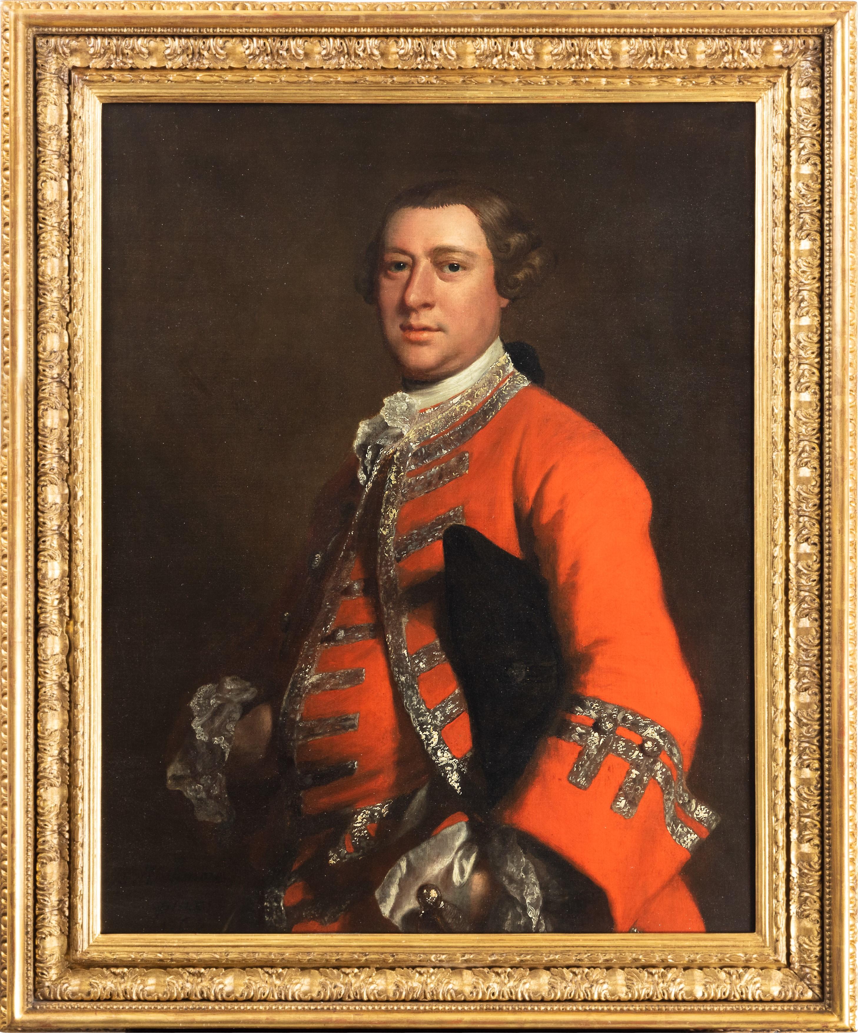 Portrait of a gentleman, in a Red Coat Officer uniform