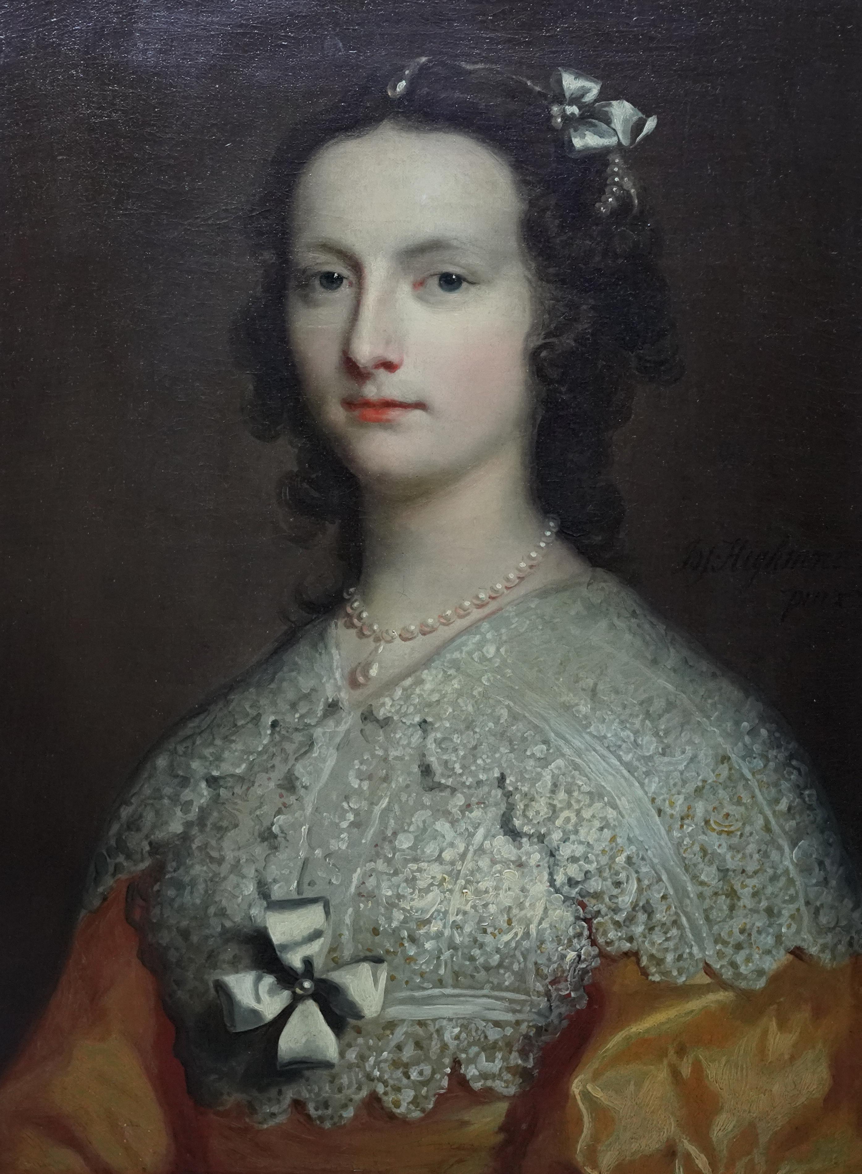 Portrait d'Elizabeth Banks - Art britannique du 18ème siècle - Peinture à l'huile de maître ancien - Maîtres anciens Painting par Joseph Highmore
