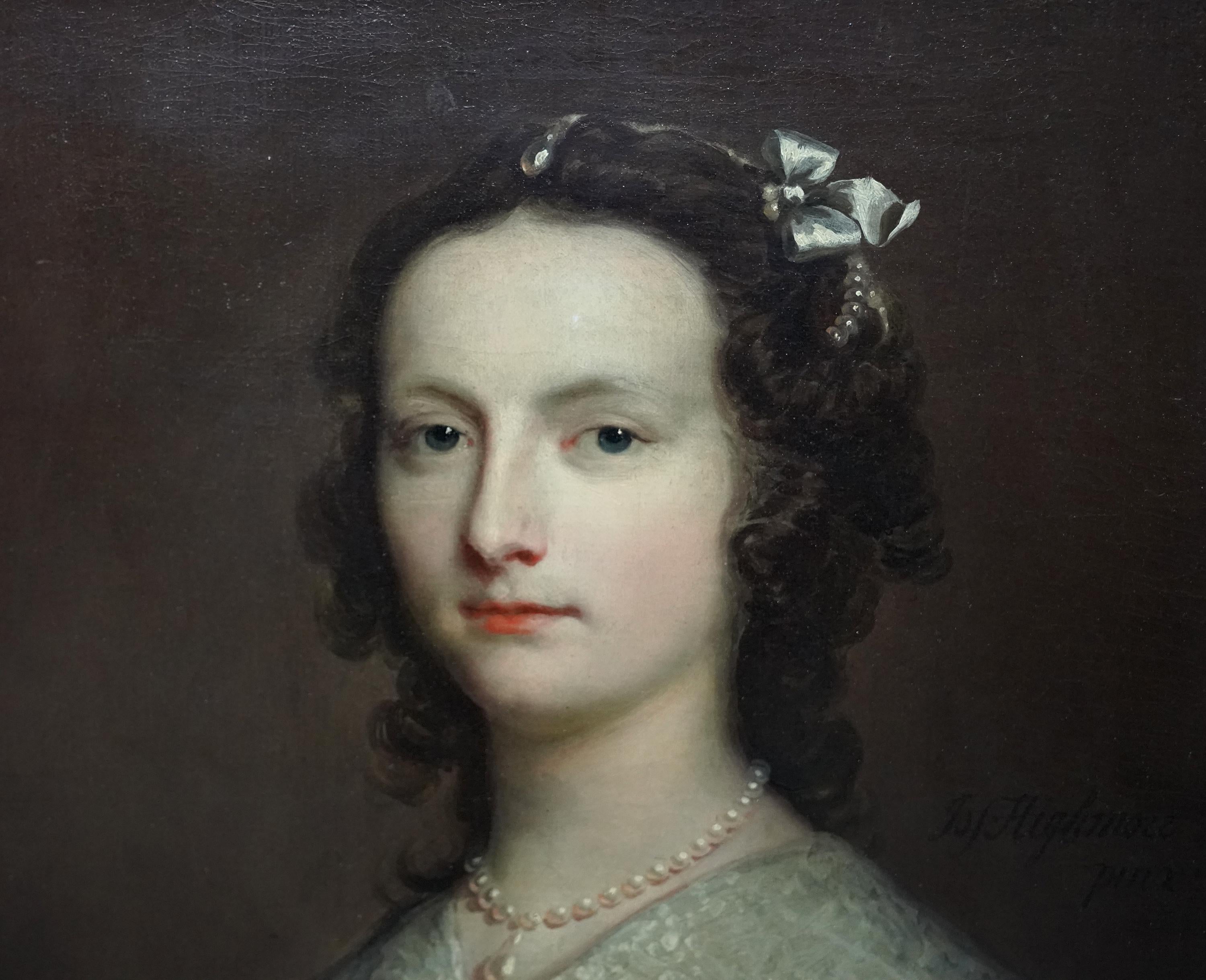 Portrait d'Elizabeth Banks - Art britannique du 18ème siècle - Peinture à l'huile de maître ancien - Noir Portrait Painting par Joseph Highmore