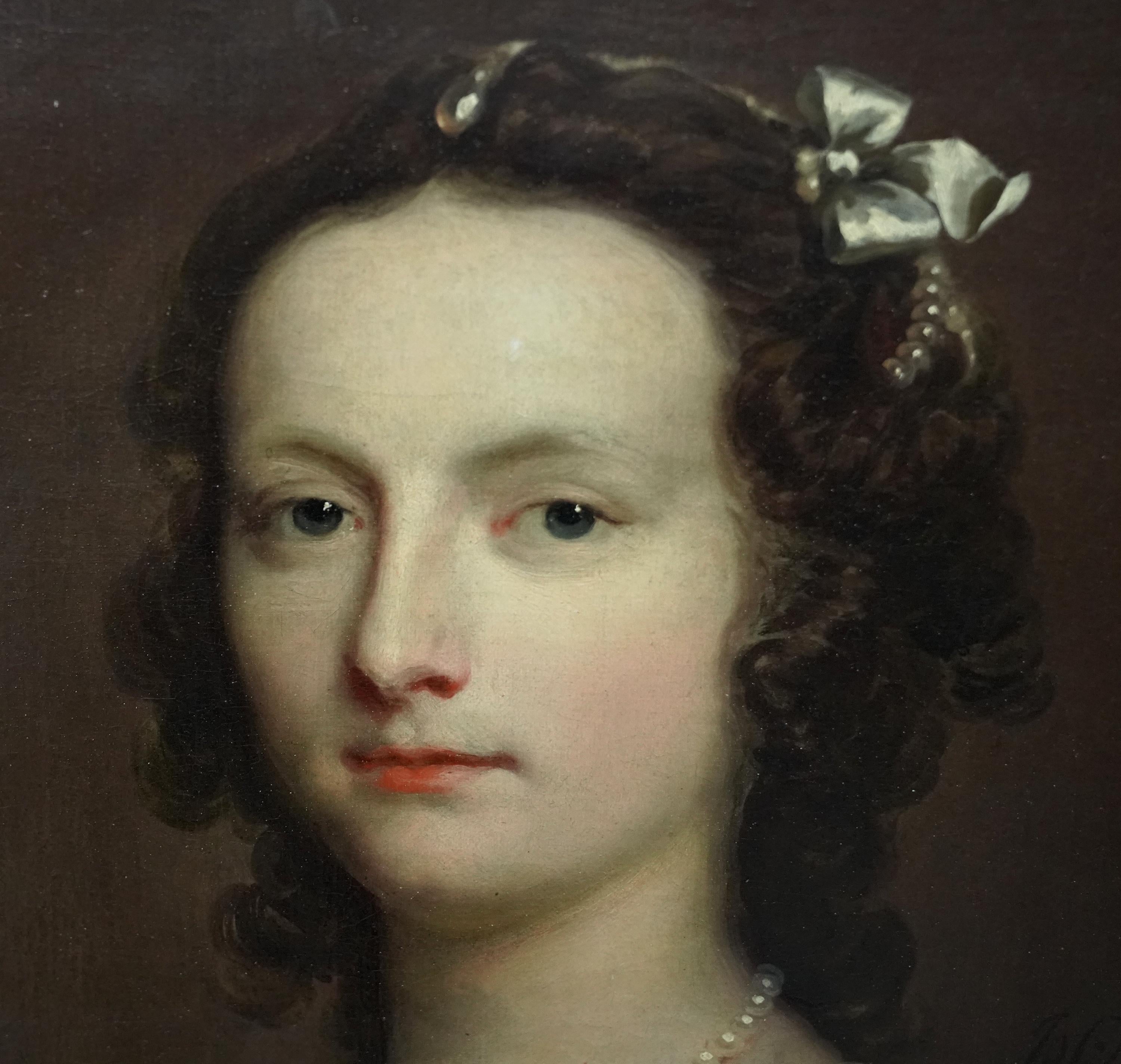 Portrait d'Elizabeth Banks - Art britannique du 18ème siècle - Peinture à l'huile de maître ancien en vente 1