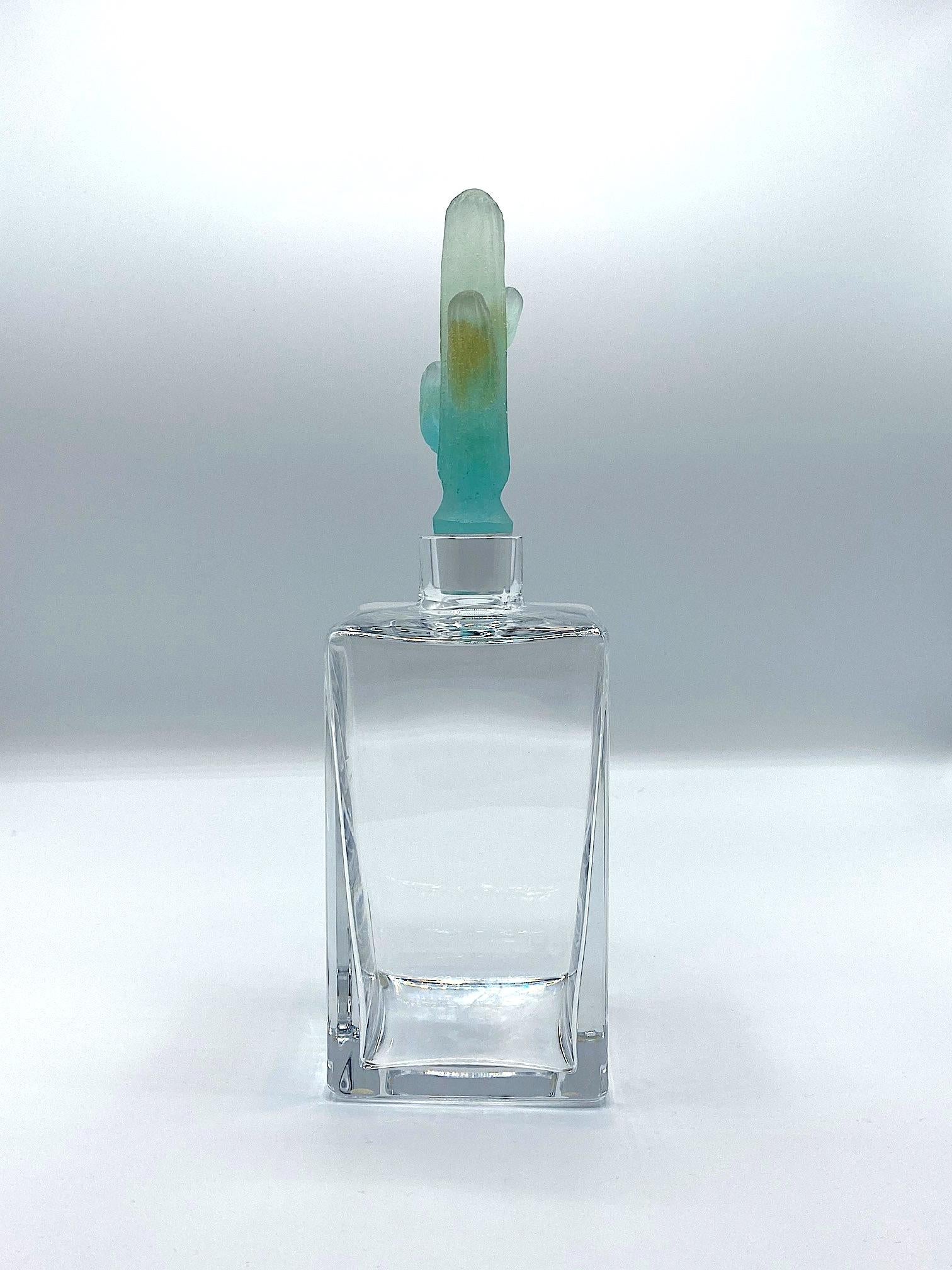 Late 20th Century Joseph Hilton McConnico for Daum Pate de Verre Cactus Decanter