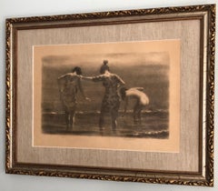 Joseph Hirsch "September Morn" Rare variante signée / numérotée, vers 1960