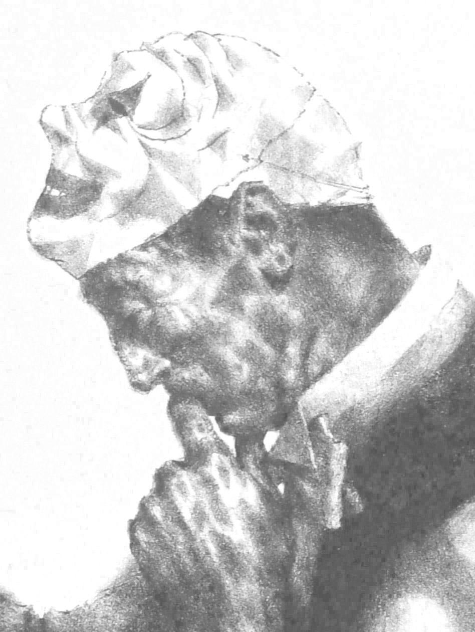 Man with Mask - Print by Joseph Hirsch