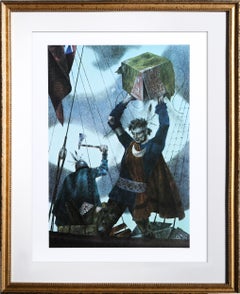 Vintage The Boston Tea Party, American Art by Joseph Hirsch