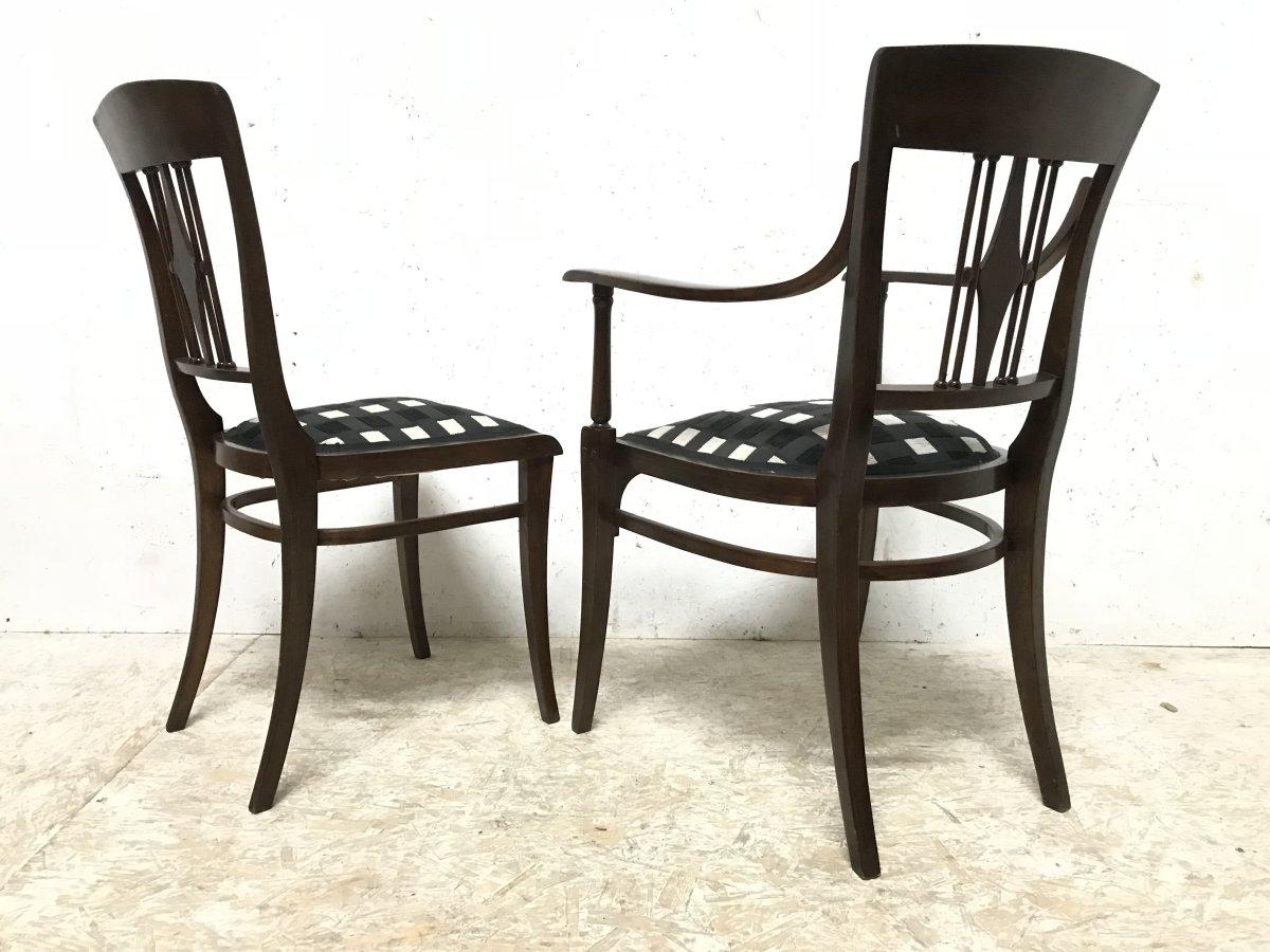 Ensemble de salon en bois cintré de cinq pièces dans le style d’un salon sécessionniste de Joseph Hoffmann en vente 7