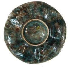 Piatto per ostriche in maiolica di Joseph Holdcroft, inglese, 1875 circa